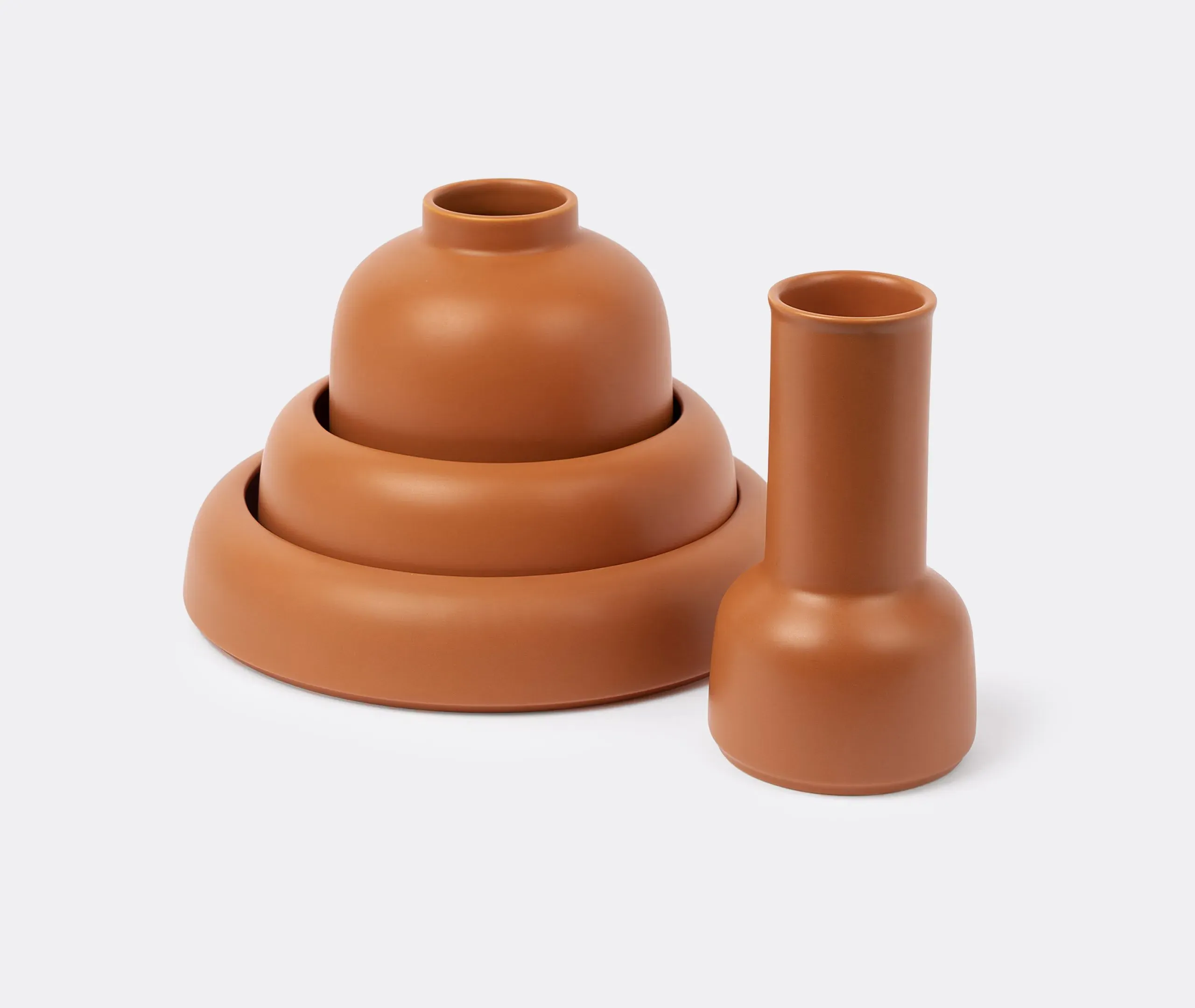 Ceramic Carafe with Glazed Finish - Cinnamon