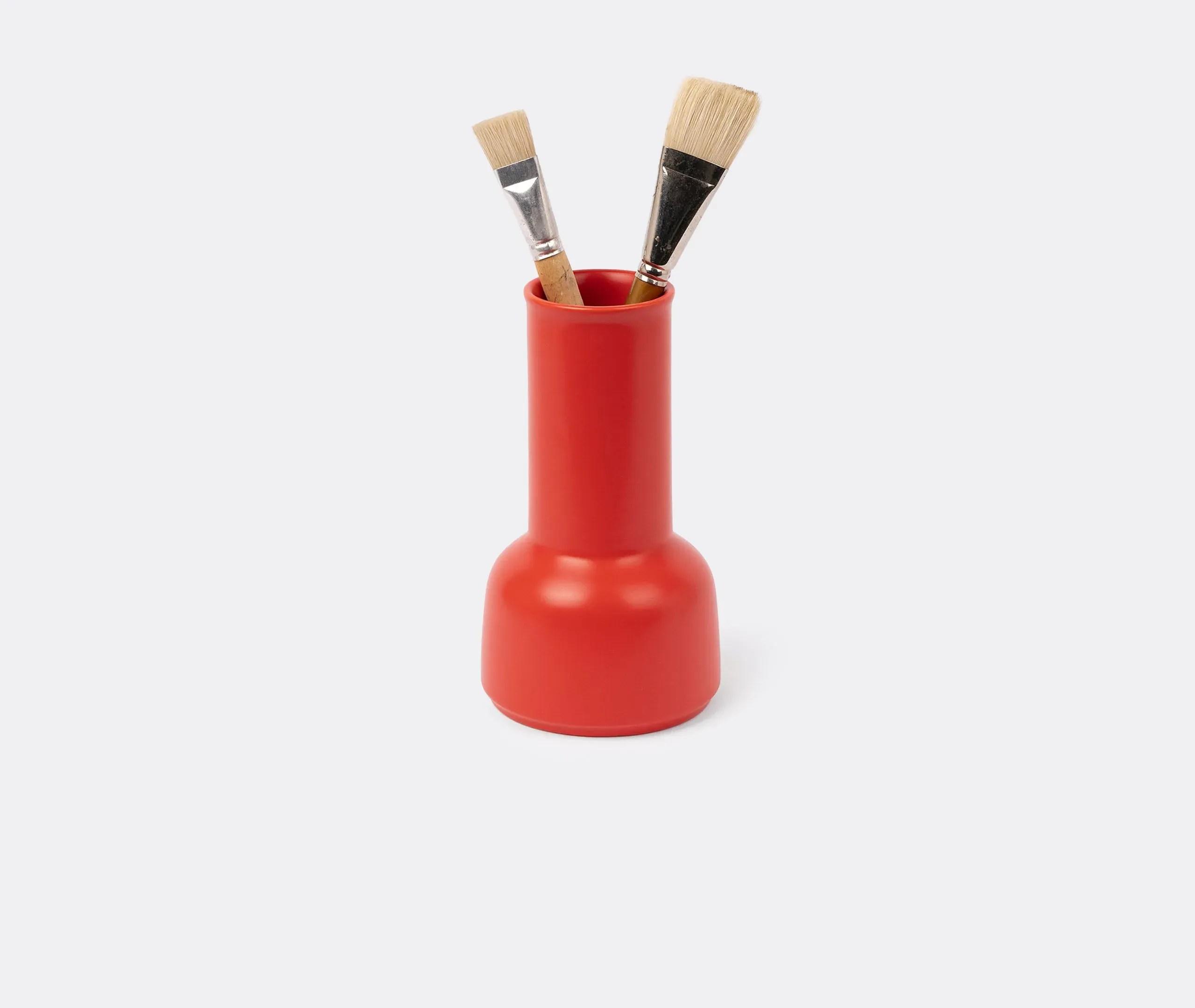 Ceramic Carafe with Glazed Finish - Coral Red