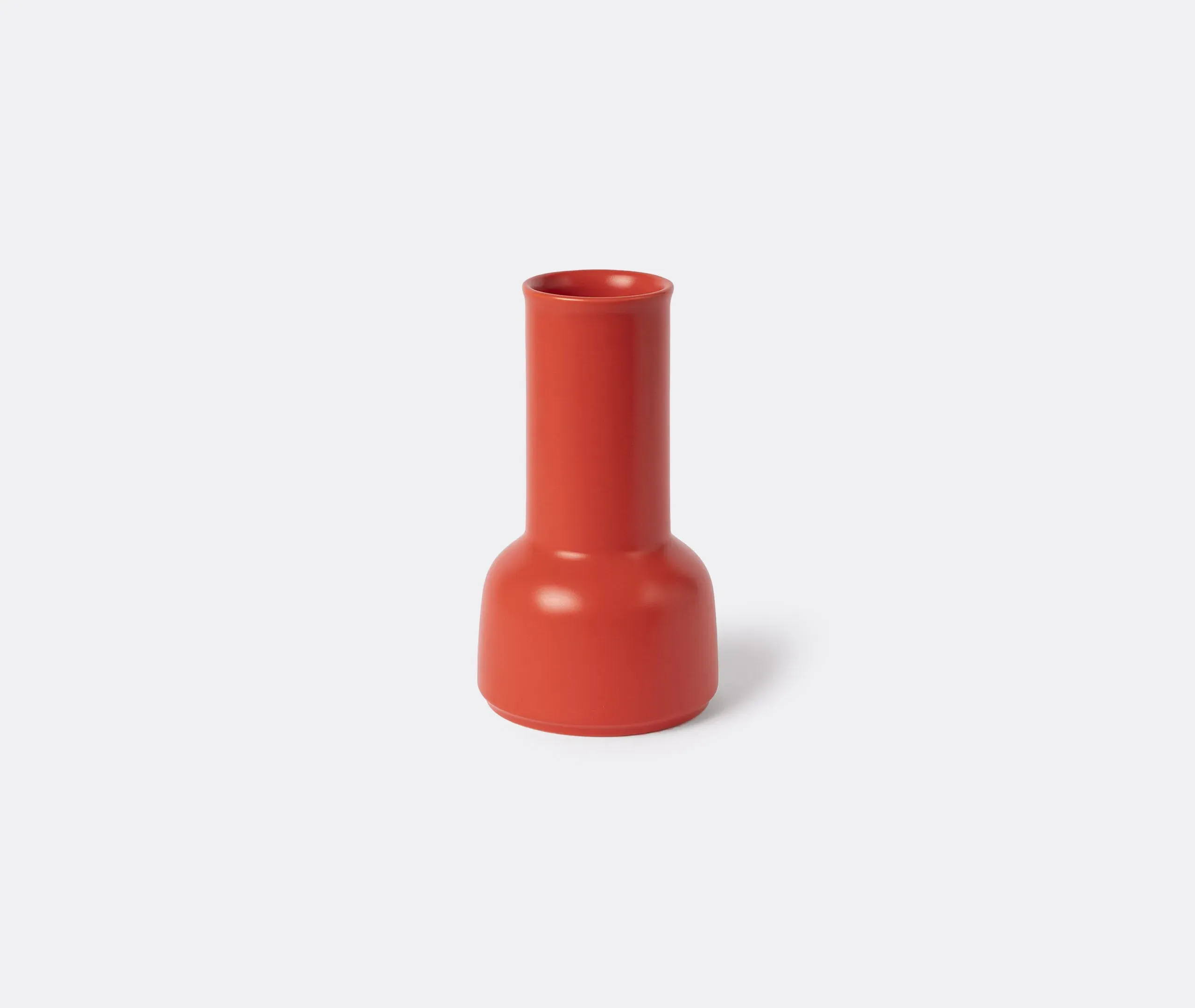 Ceramic Carafe with Glazed Finish - Coral Red