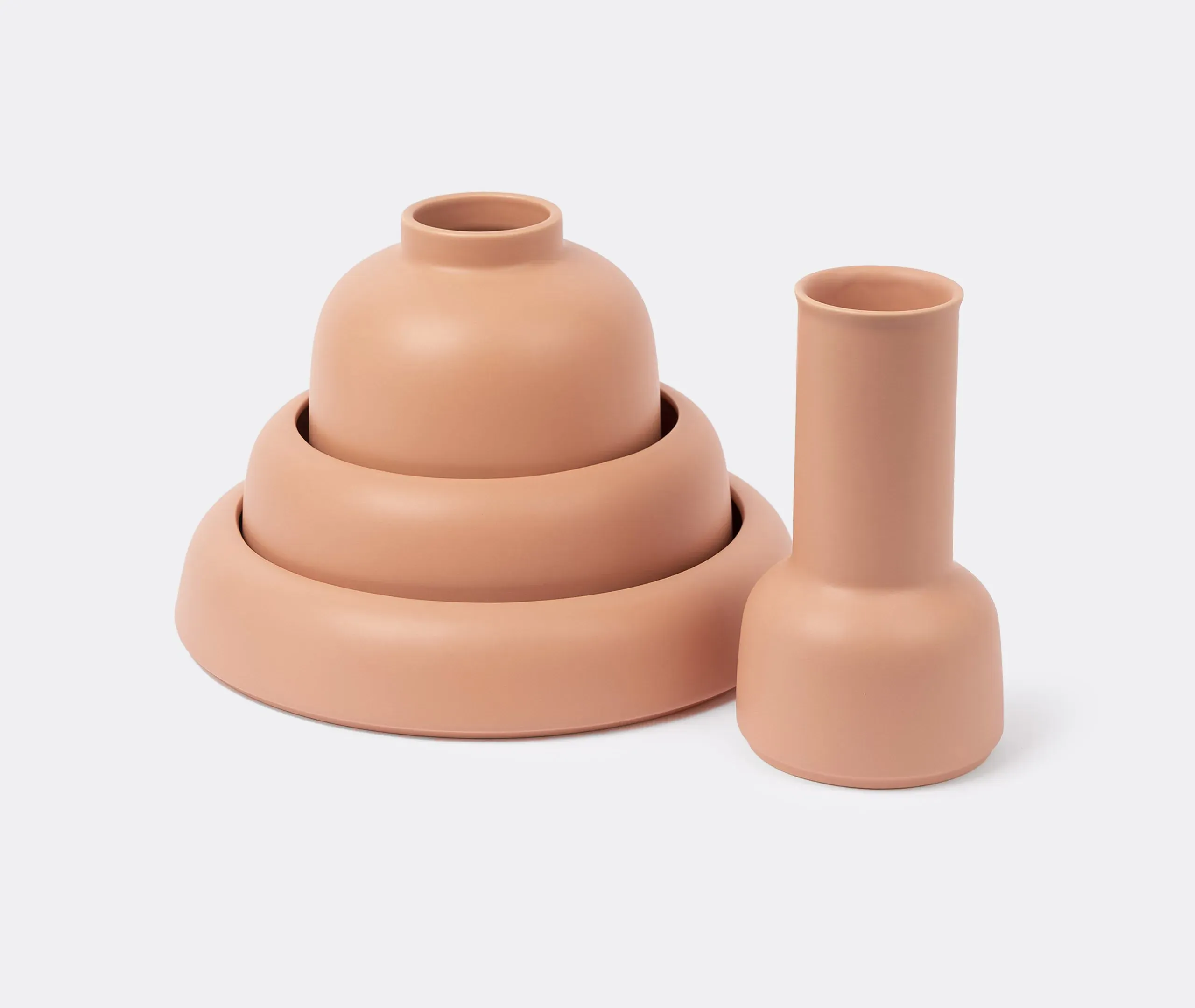 Ceramic Carafe with Glazed Finish - Pink