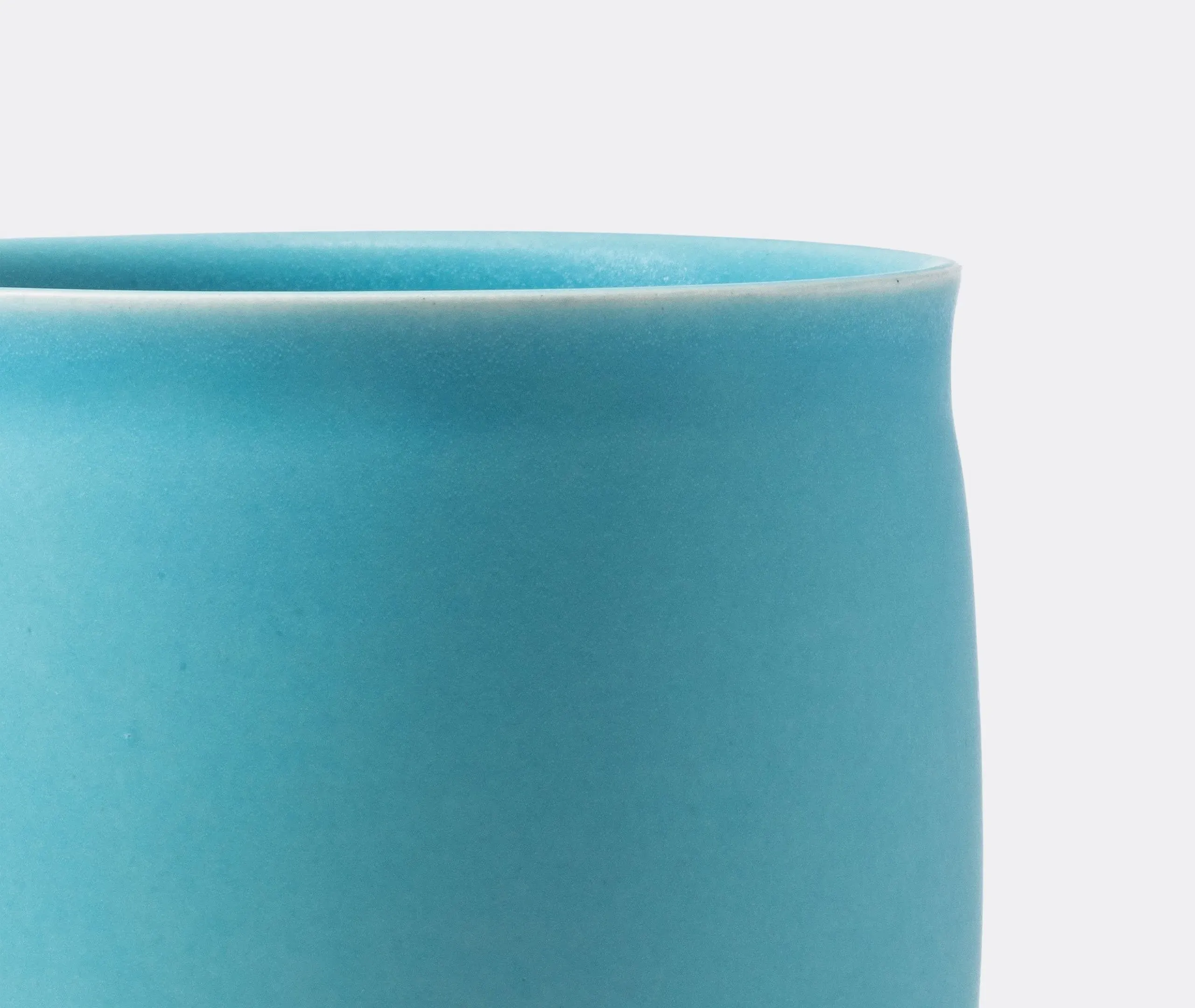 Ceramic Vase with Glazed Finish - Blue, Stoneware