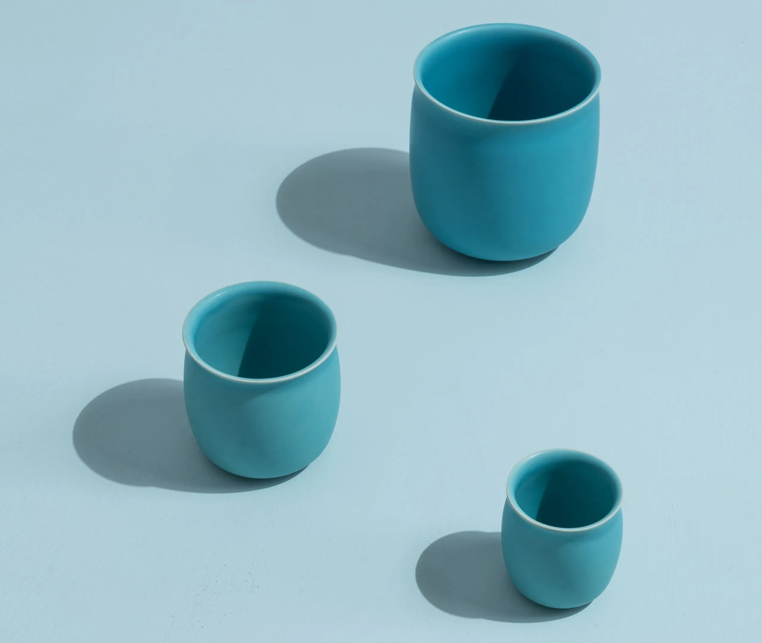 Ceramic Vase with Glazed Finish - Blue, Stoneware