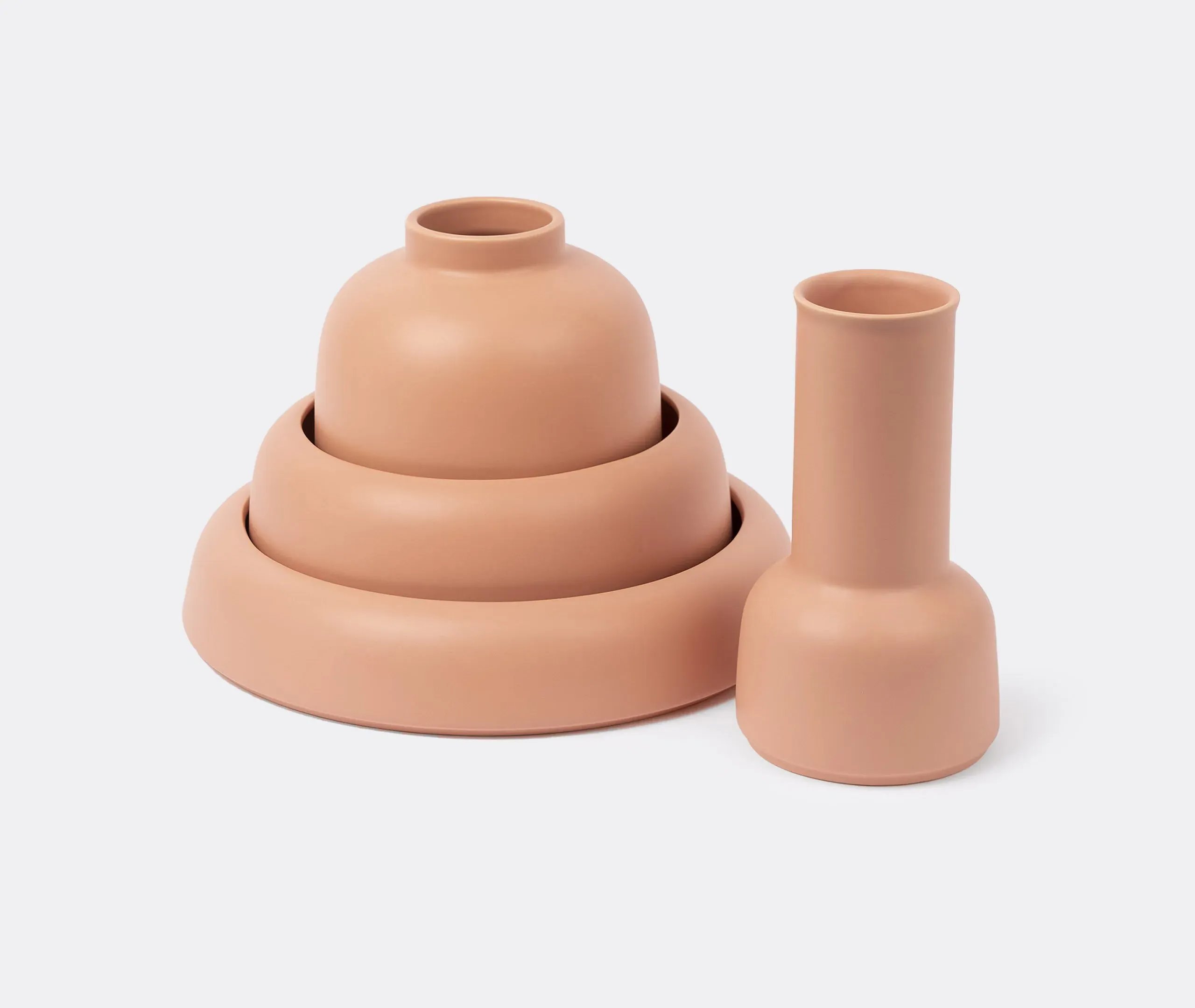 Ceramic Vase with Glazed Finish - Pink