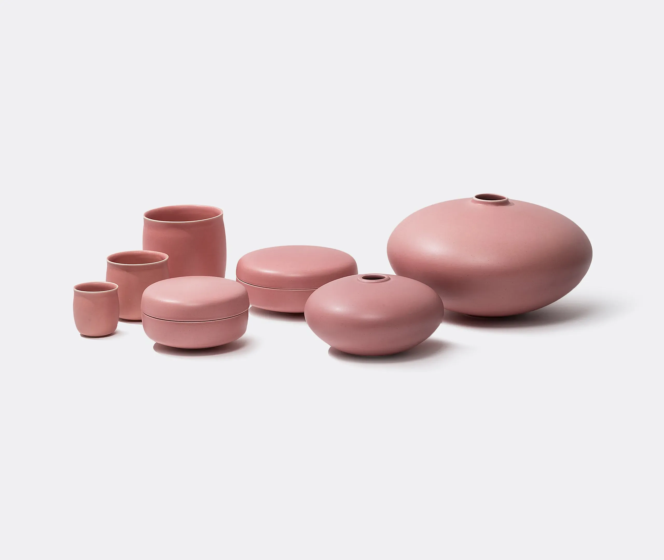 Ceramic Vase with Glazed Finish - Rose, Stoneware