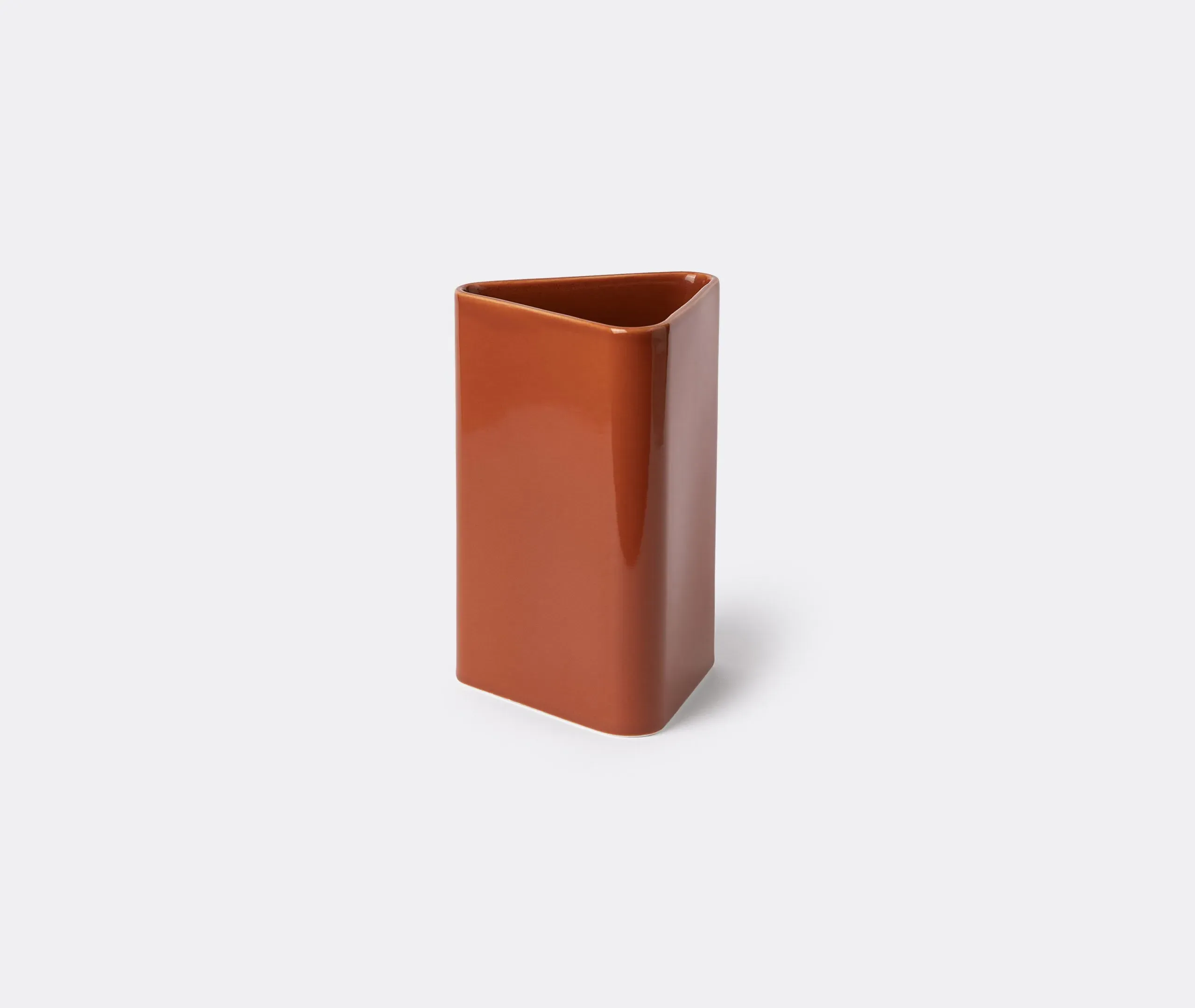 Large Diamond Vase - Brown, Ceramic