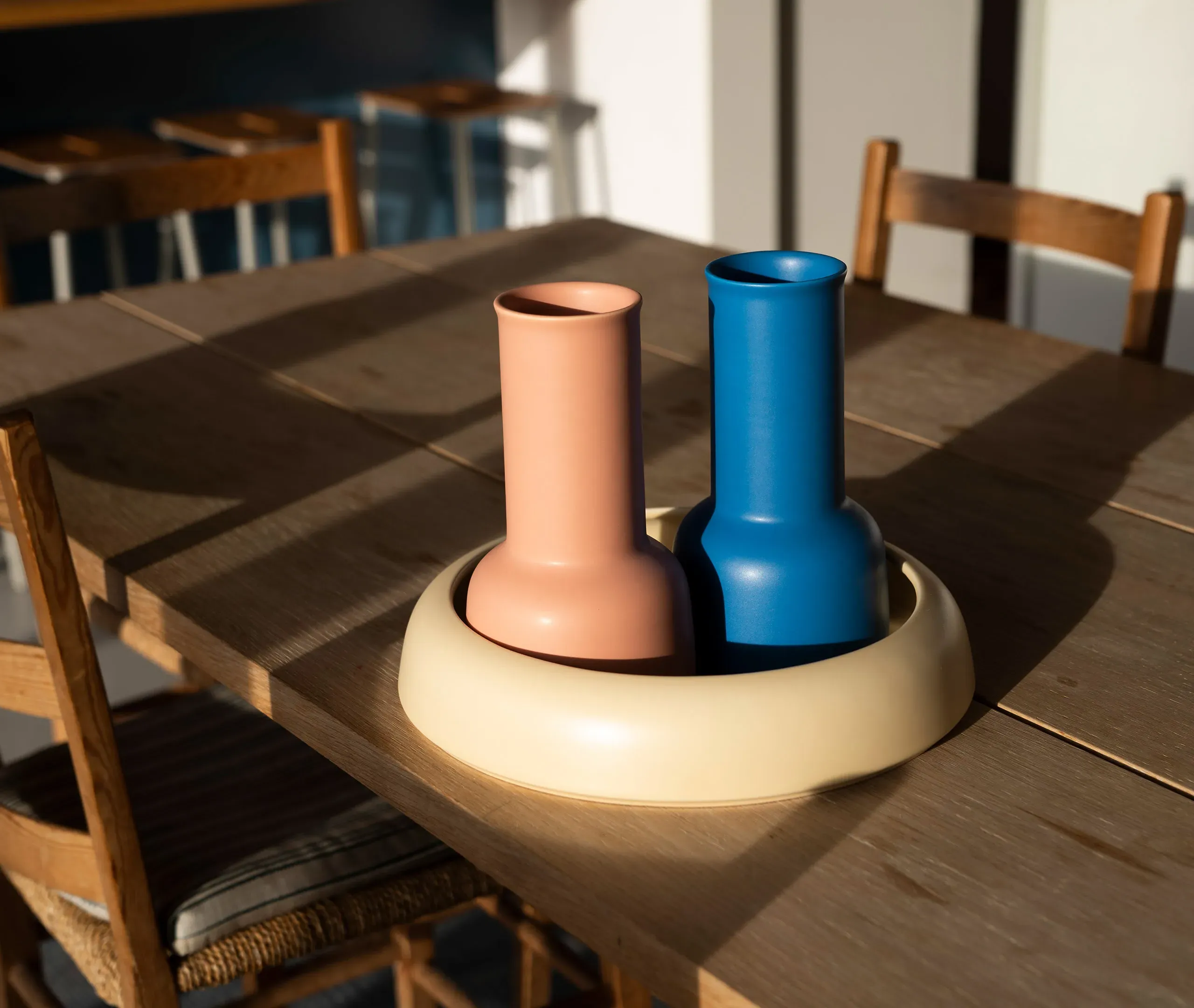 Omar Carafe - Blue, Glazed Ceramic