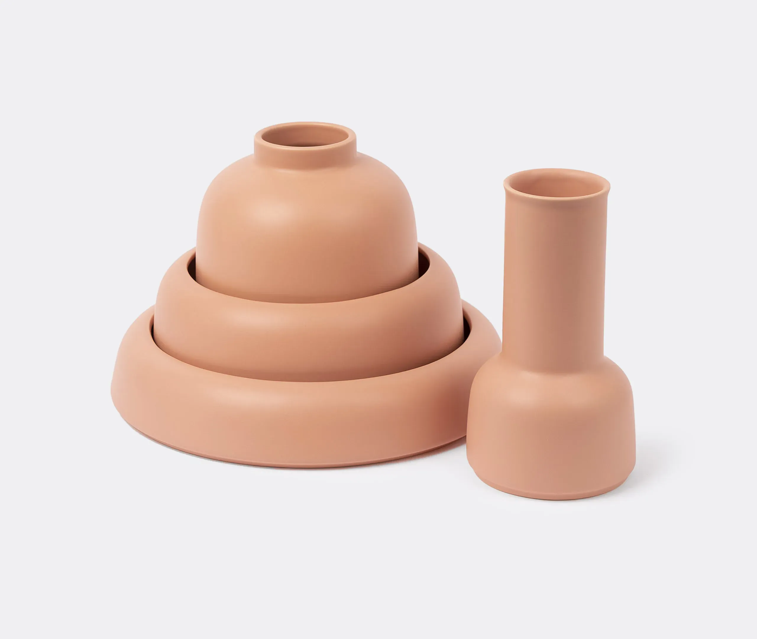Omar Carafe - Pink, Glazed Ceramic