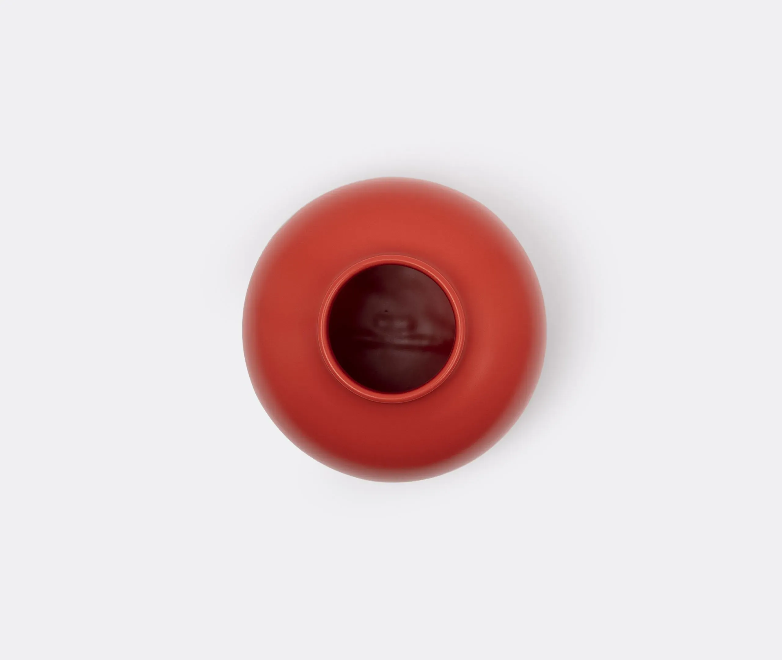 Omar Vase - Coral Red, Glazed Ceramic
