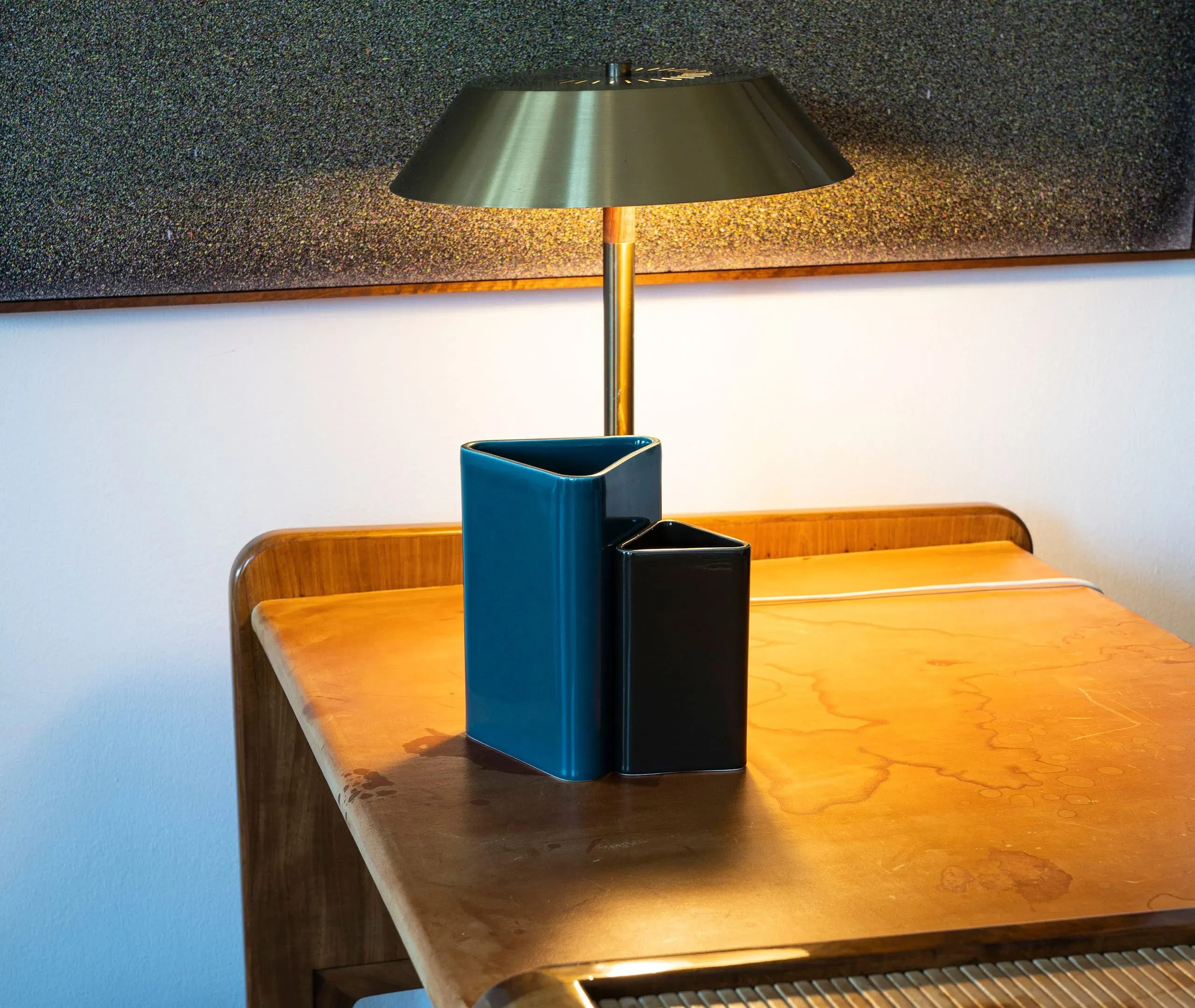 Small Diamond Vase - Army Green, Ceramic