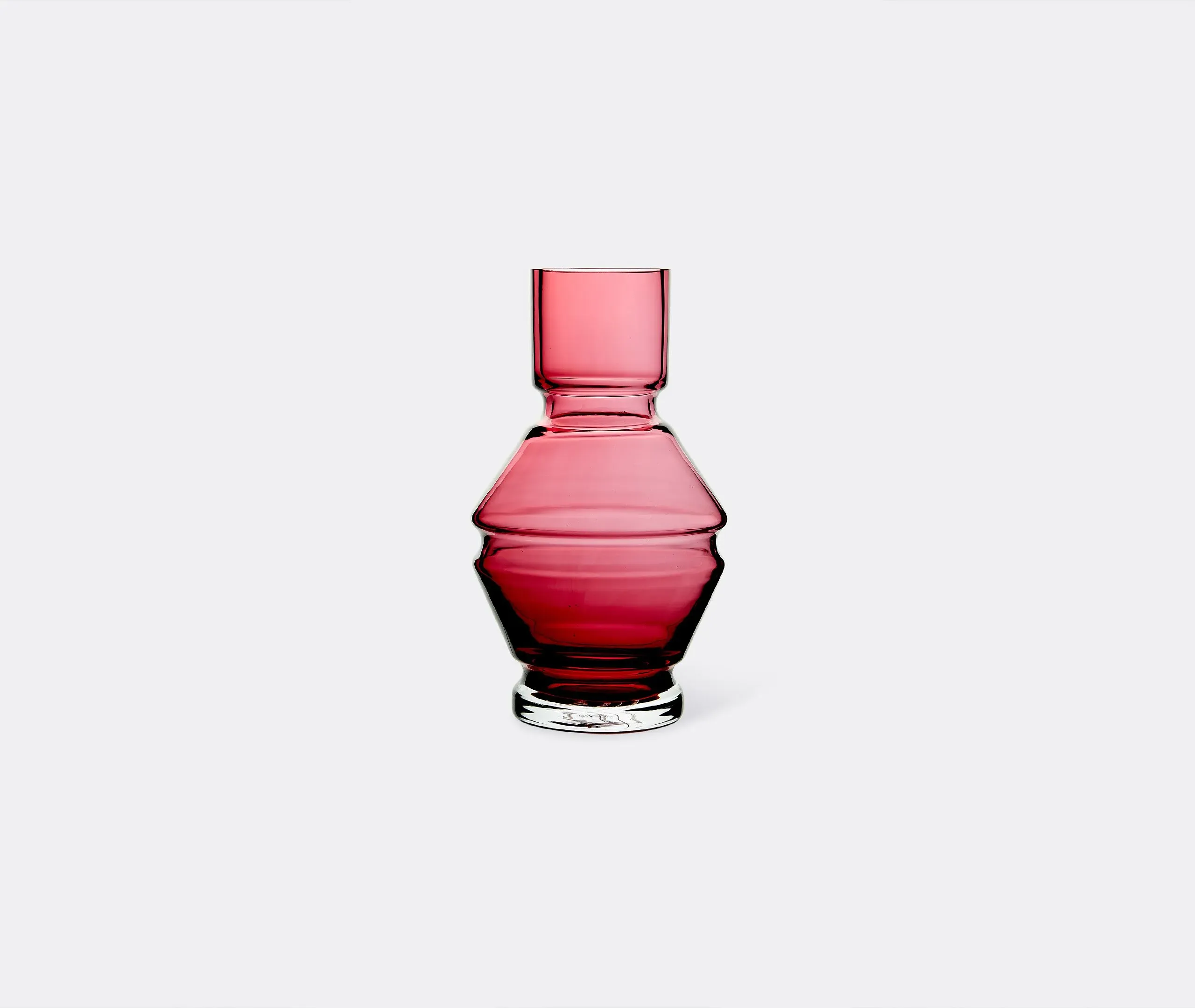 Small Vase with Angular Design - Red, Glass