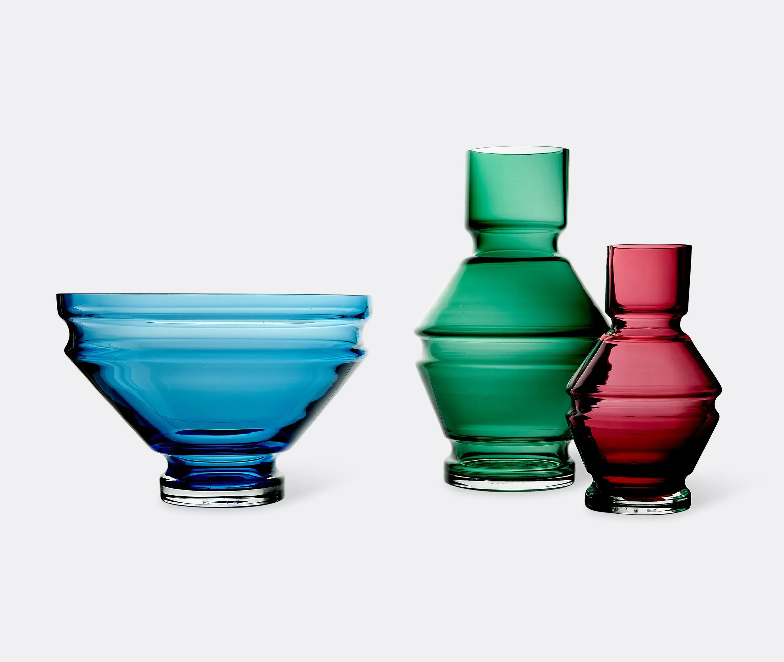 Small Vase with Angular Design - Red, Glass