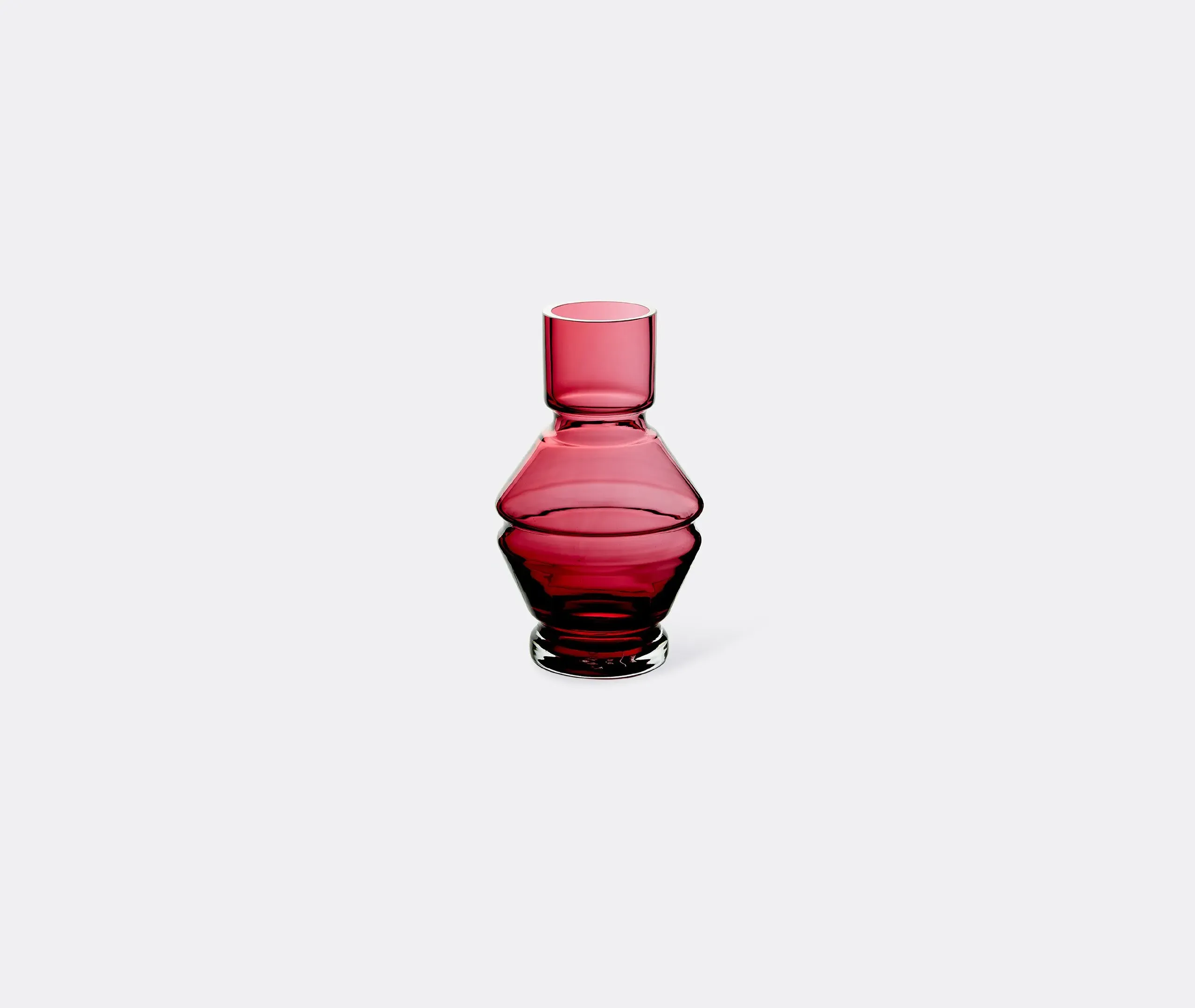Small Vase with Angular Design - Red, Glass image