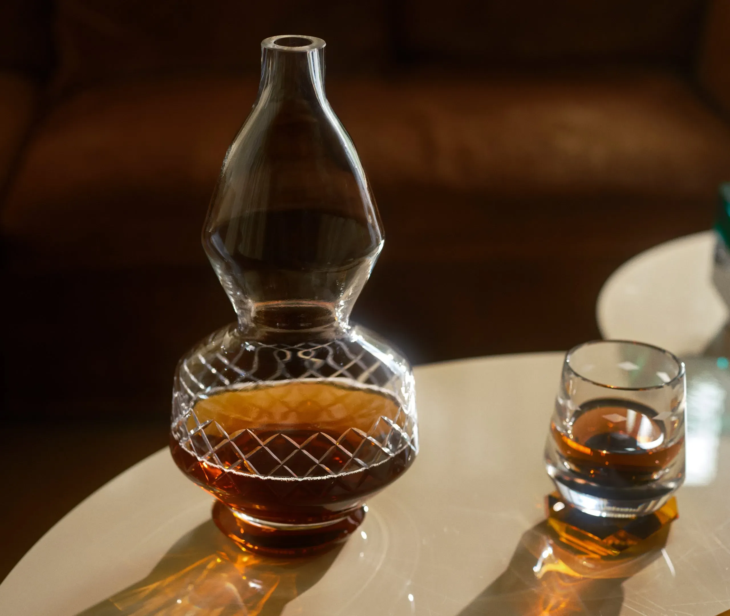 Crystal Decanter with Cap - Multicolor, Glass