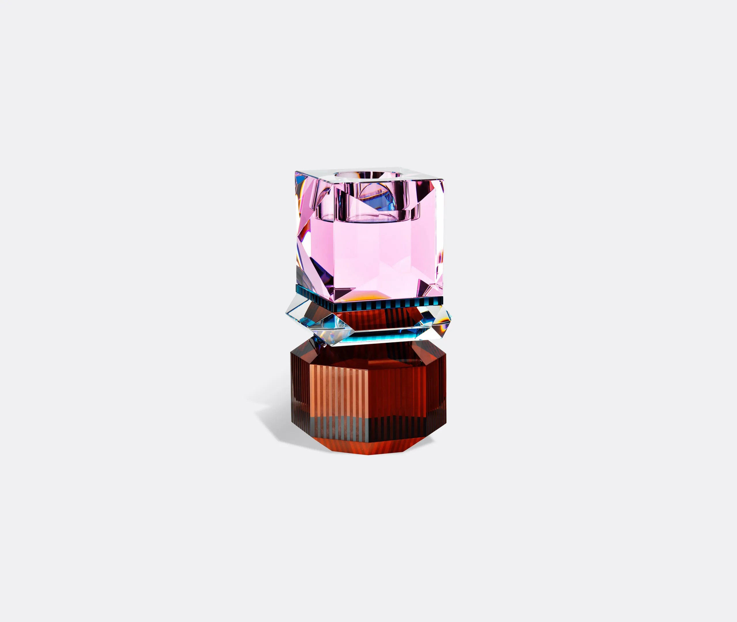 Dakota Geometric Tealight Holder - Multicolor, Crystal product