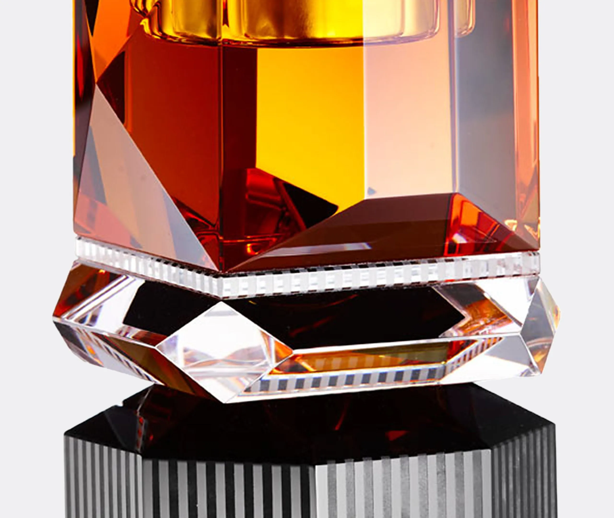 Dakota Tealight Holder - Amber, Crystal