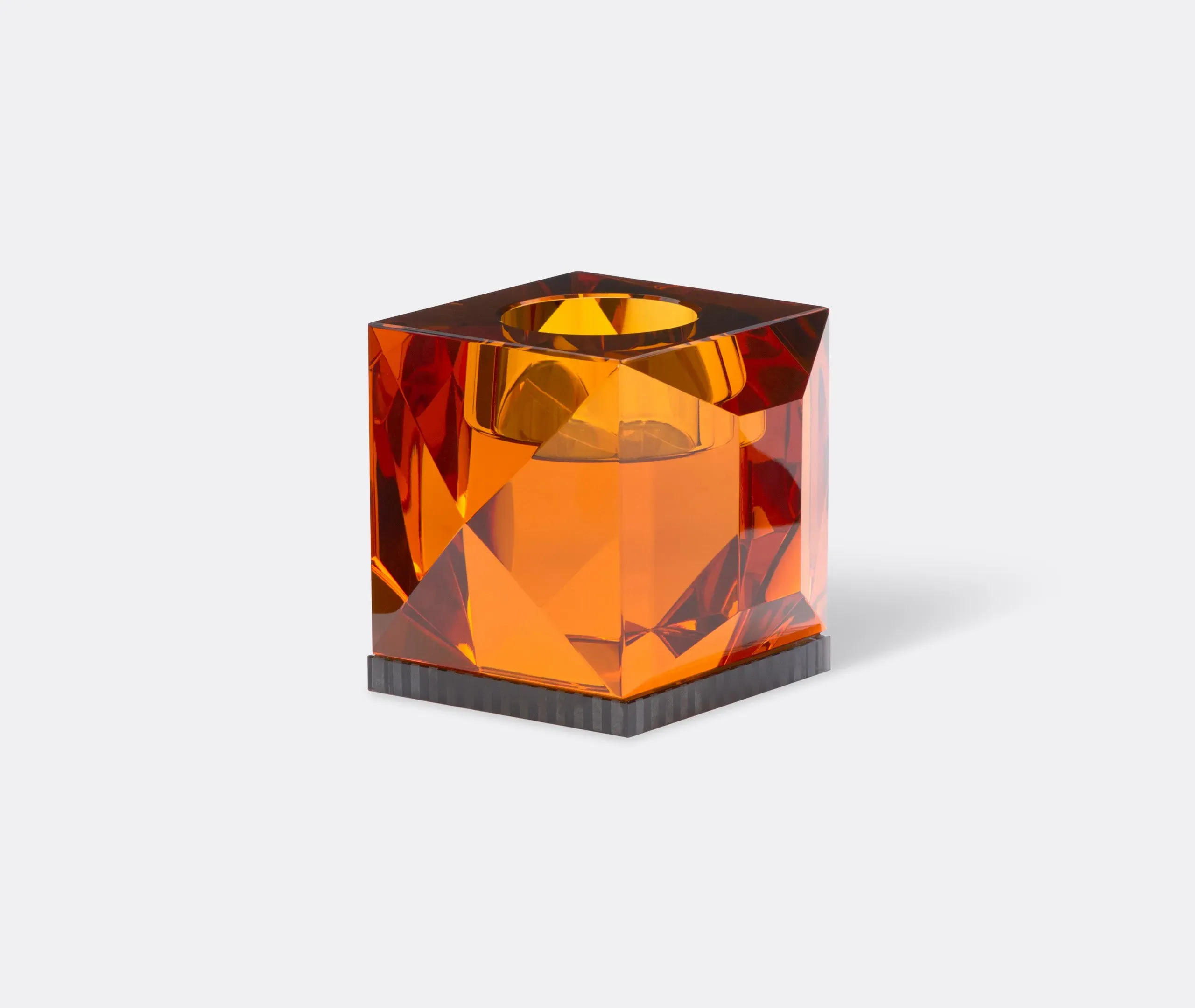 Geometric Tealight Holder - Amber, Crystal image