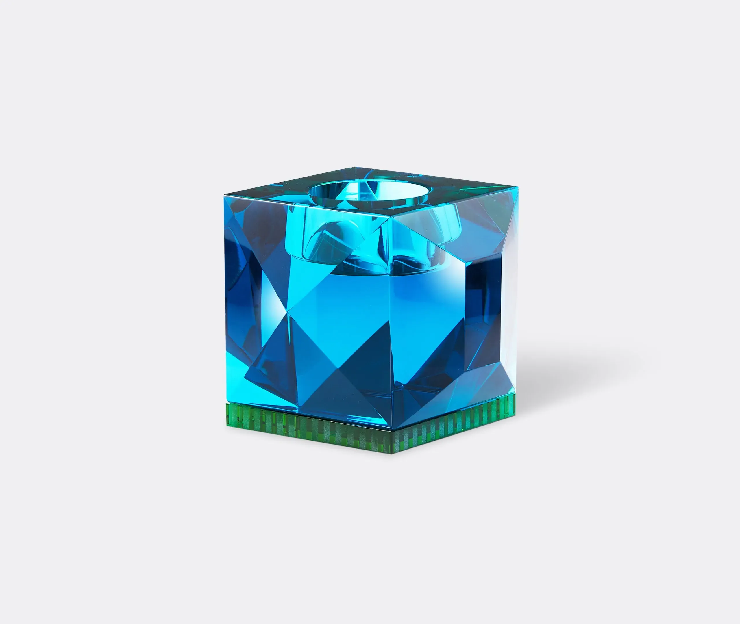 Geometric Tealight Holder - Azure, Crystal