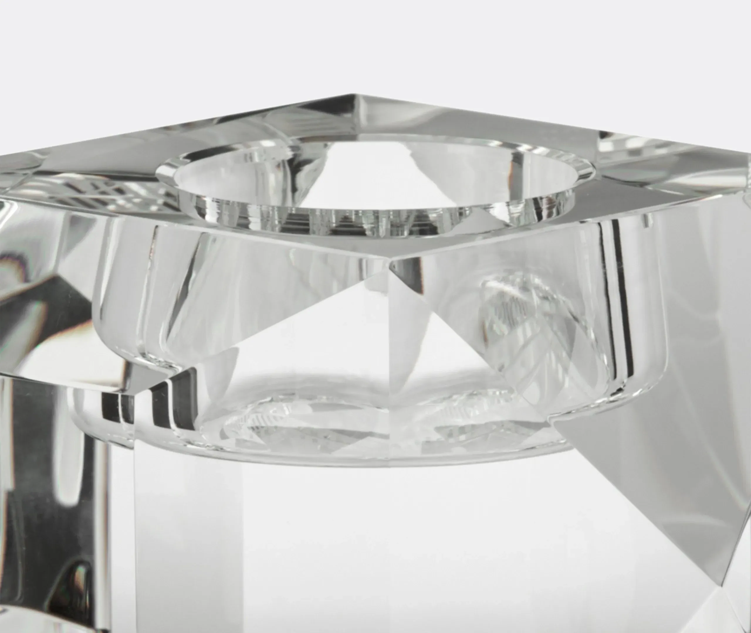 Geometric Tealight Holder - Clear, Crystal