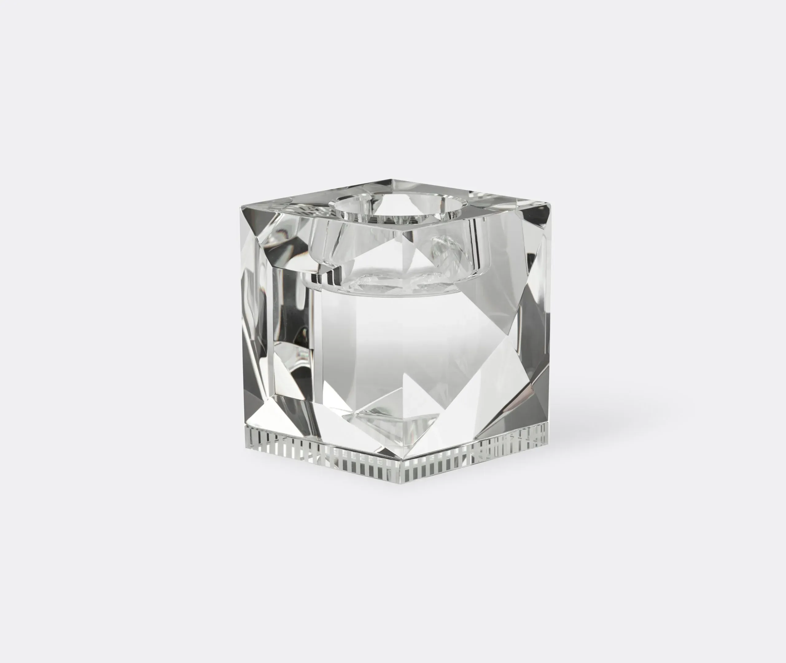 Geometric Tealight Holder - Clear, Crystal