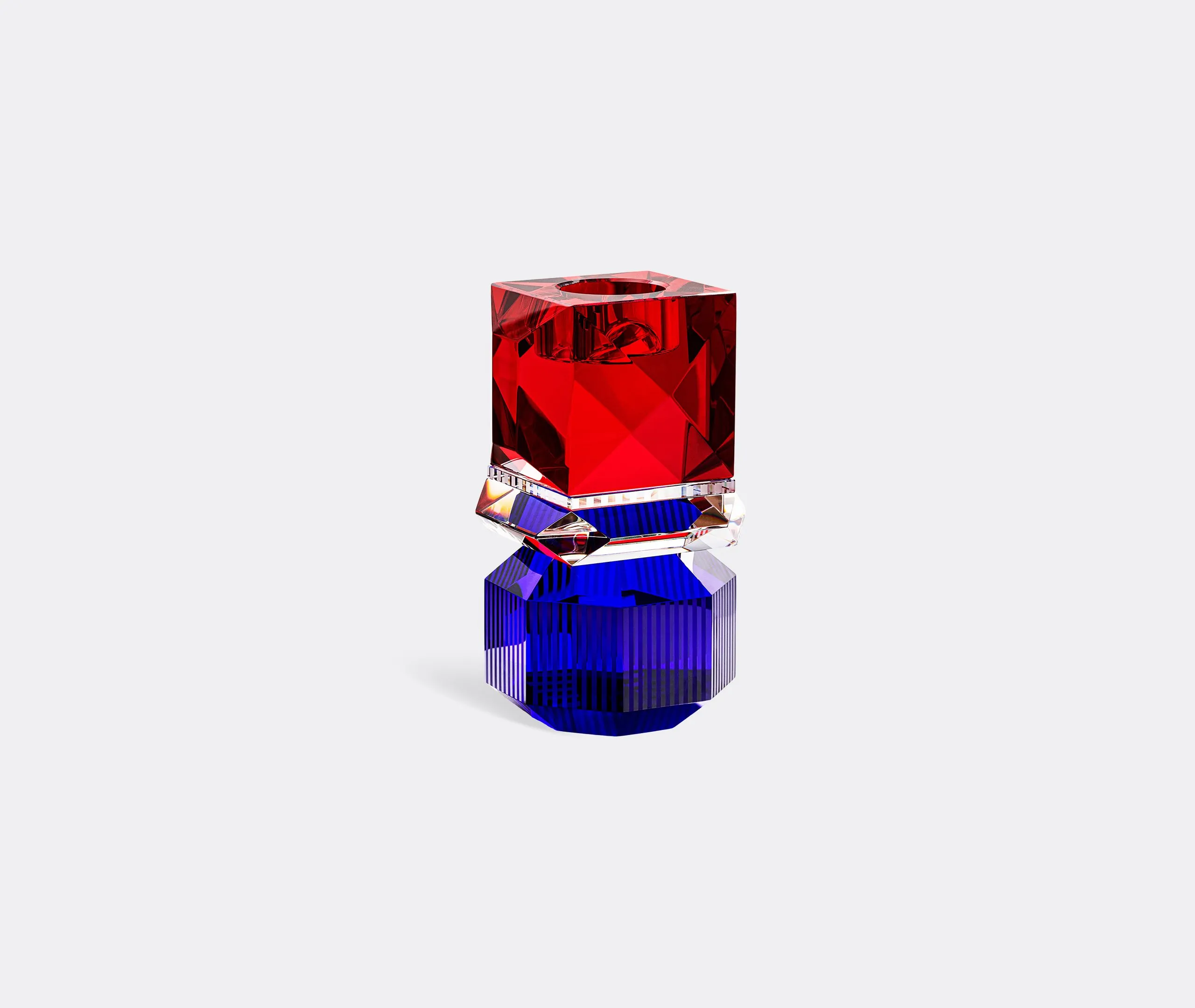 Geometric Tealight Holder - Red, Crystal image