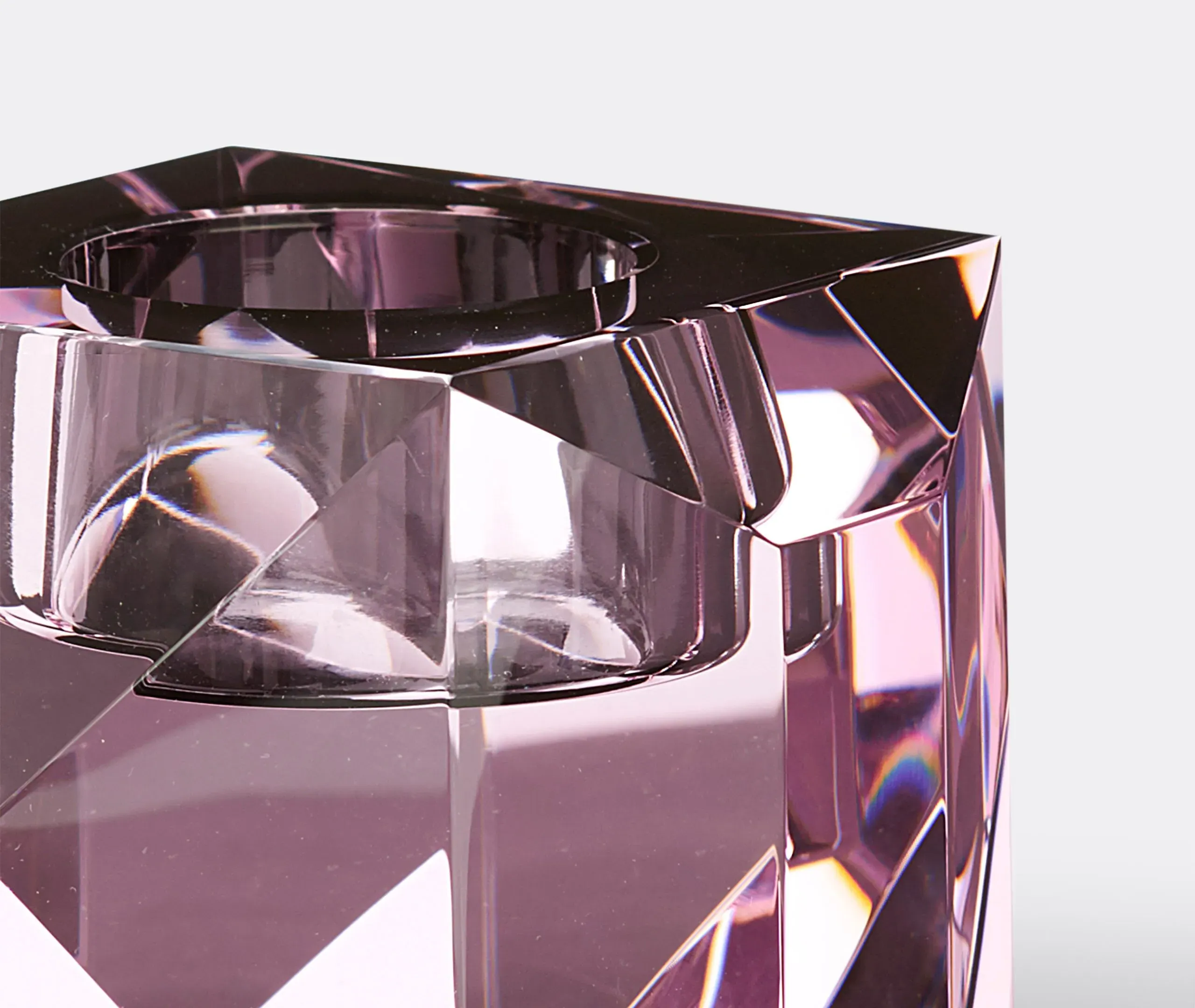 Geometric Tealight Holder - Rose, Crystal
