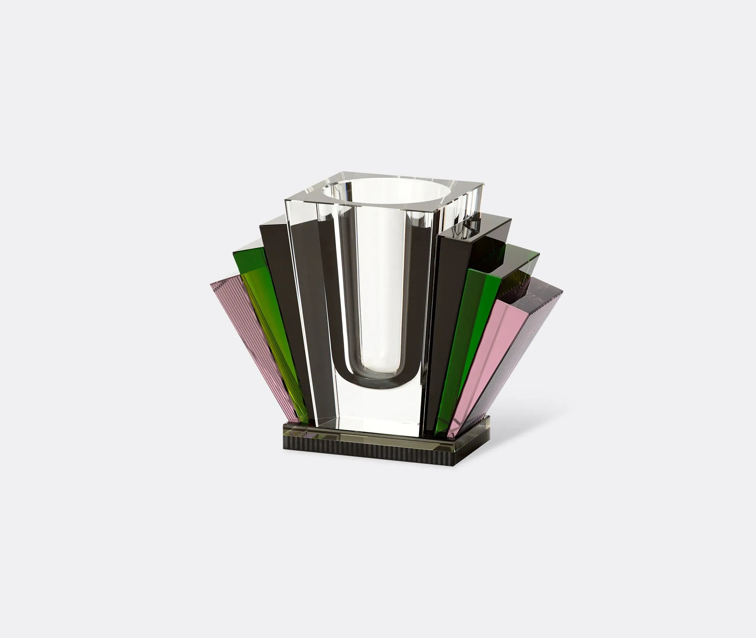 Harlem Fan-Shaped Vase - Multicolor, Crystal