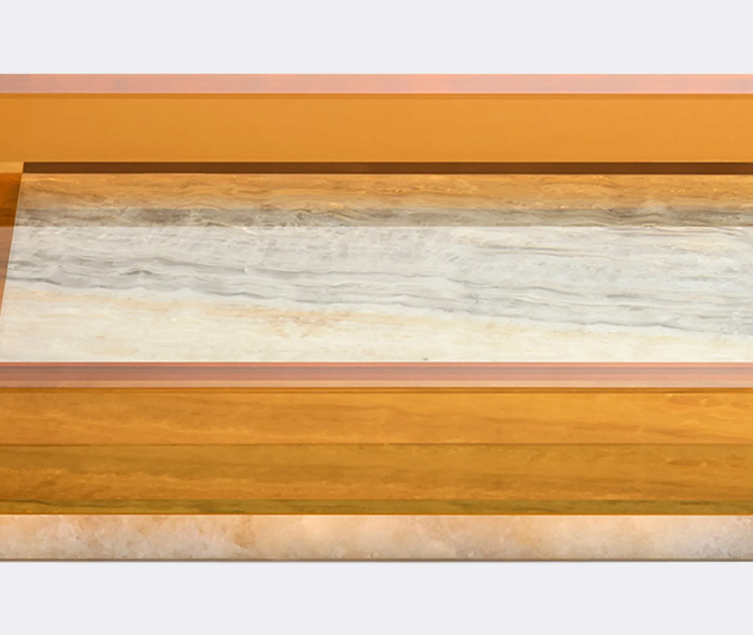 Hexagonal Serving Tray - Amber, Crystal Glass
