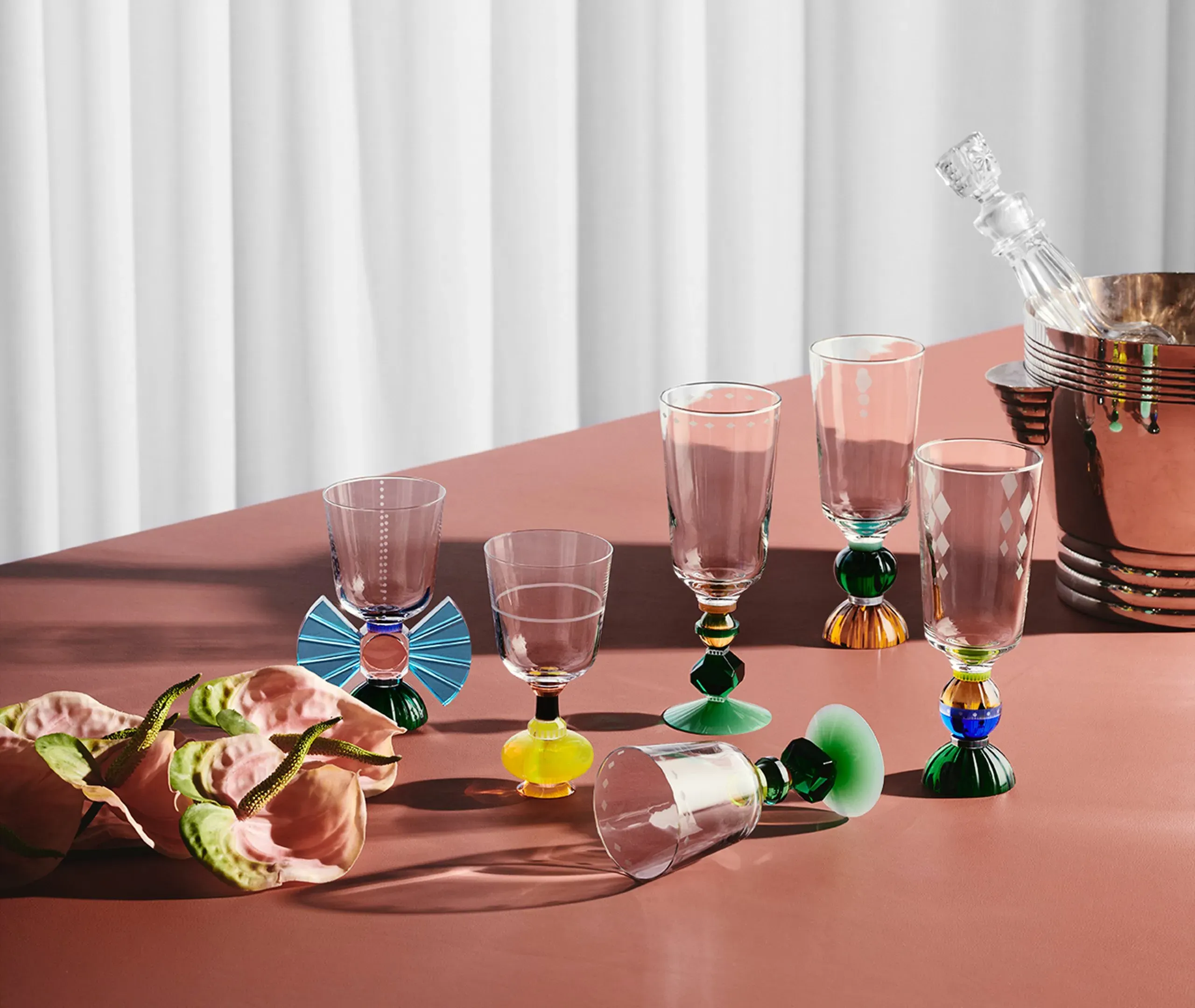 Mayfair Tall Crystal Glass Set of Two - Multicolour