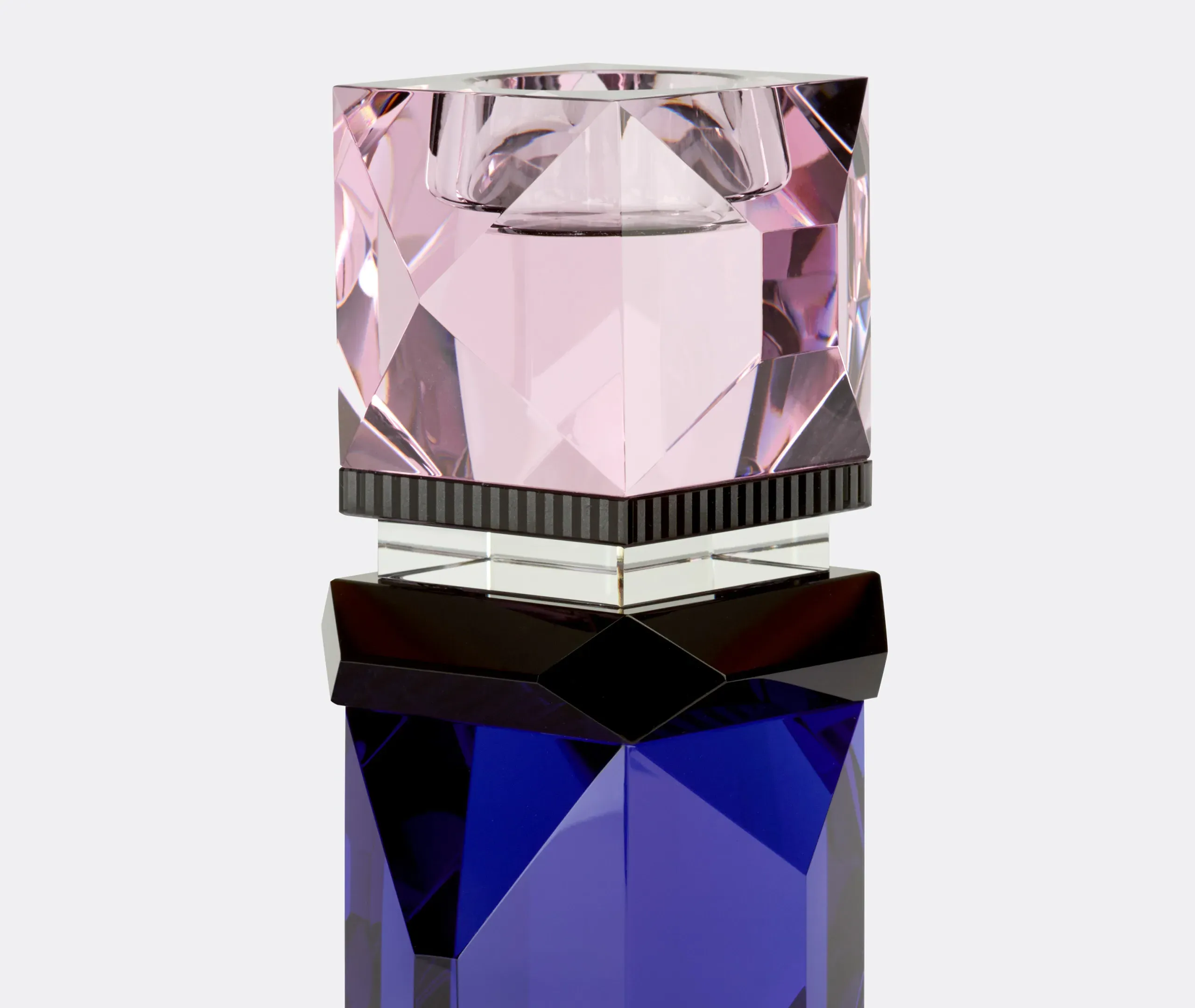 Miami Tealight Holder - Rose, Cobalt Crystal alternate view