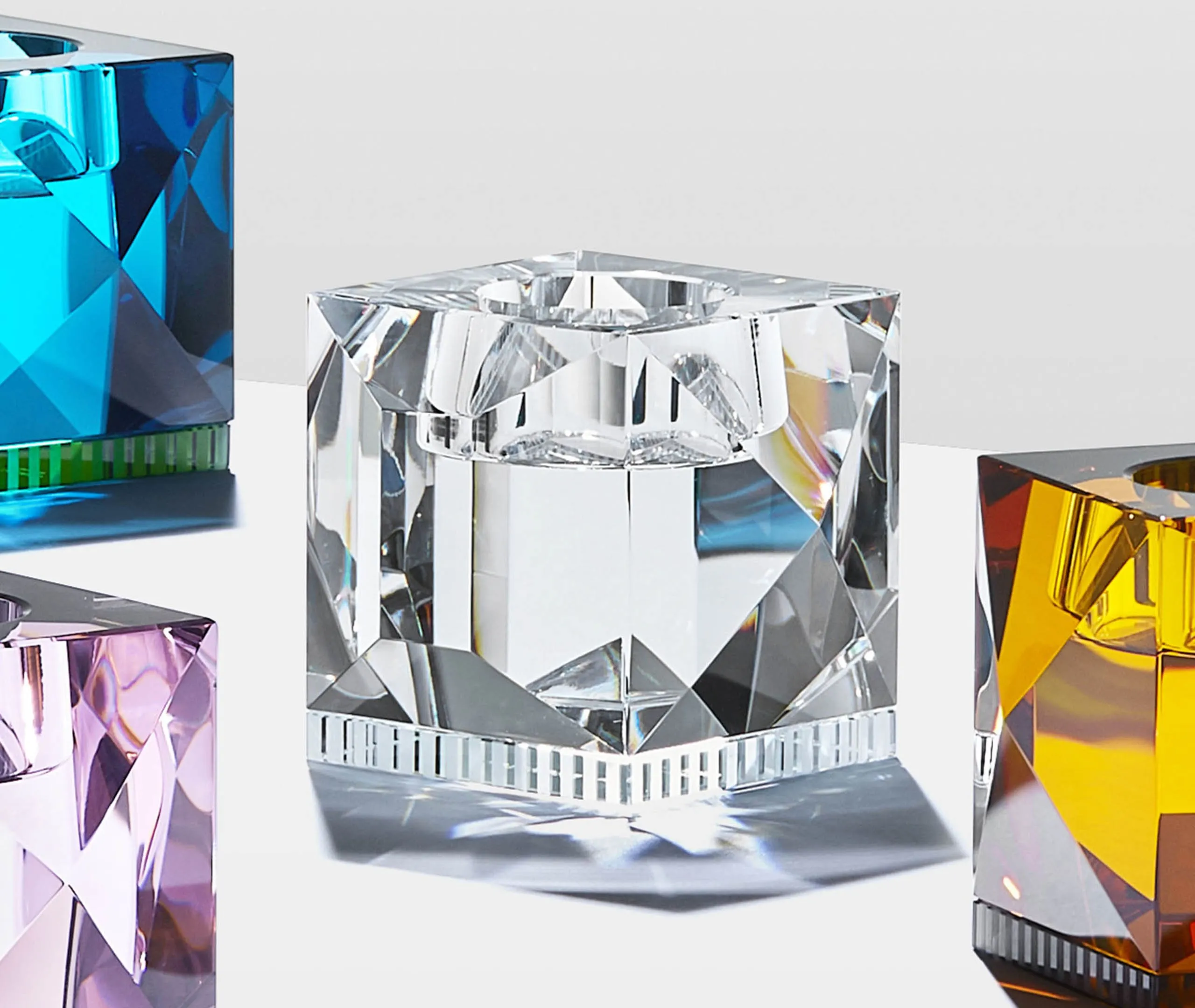 Ophelia Tealight Holder - Clear, Crystal