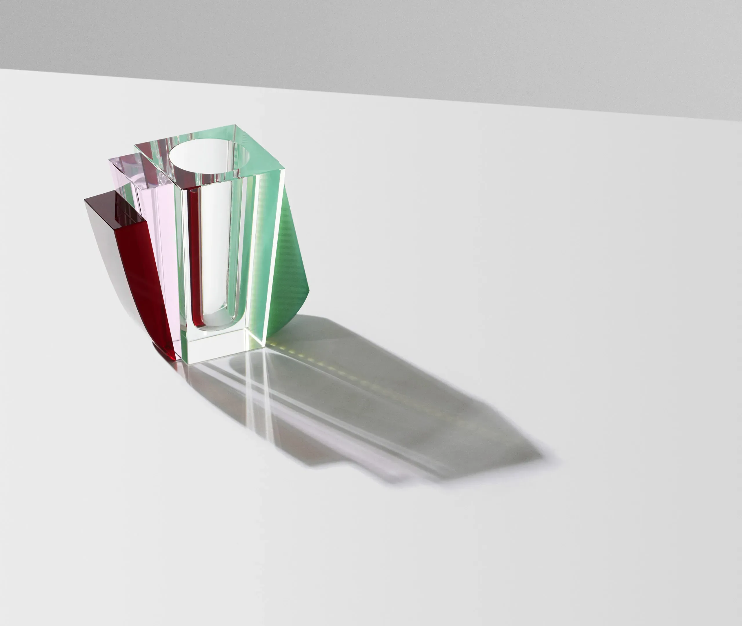 Raleigh Vase - Red, Green, Crystal alternate view