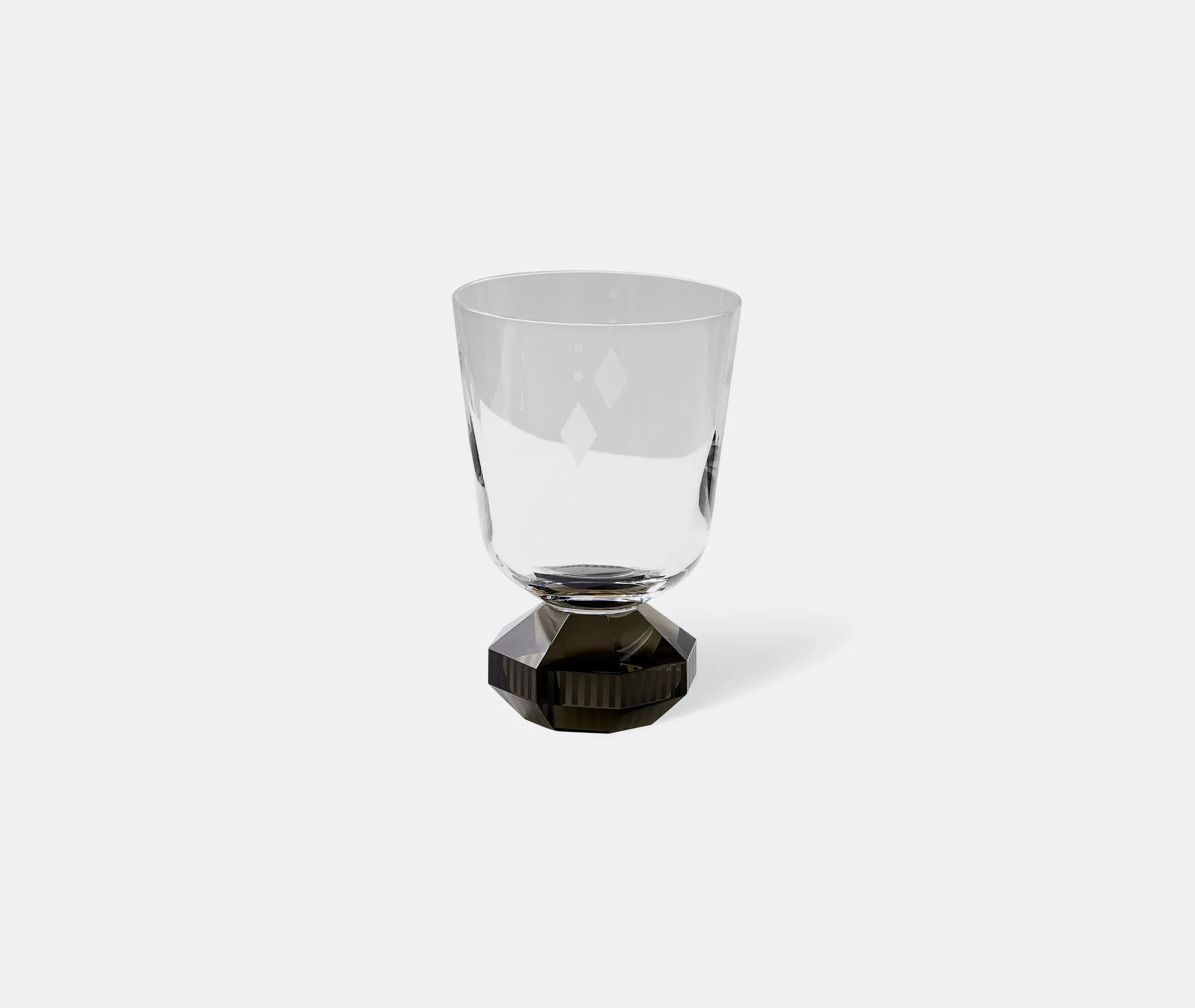 Set of 2 Hand-Cut Glasses - Grey, Crystal image