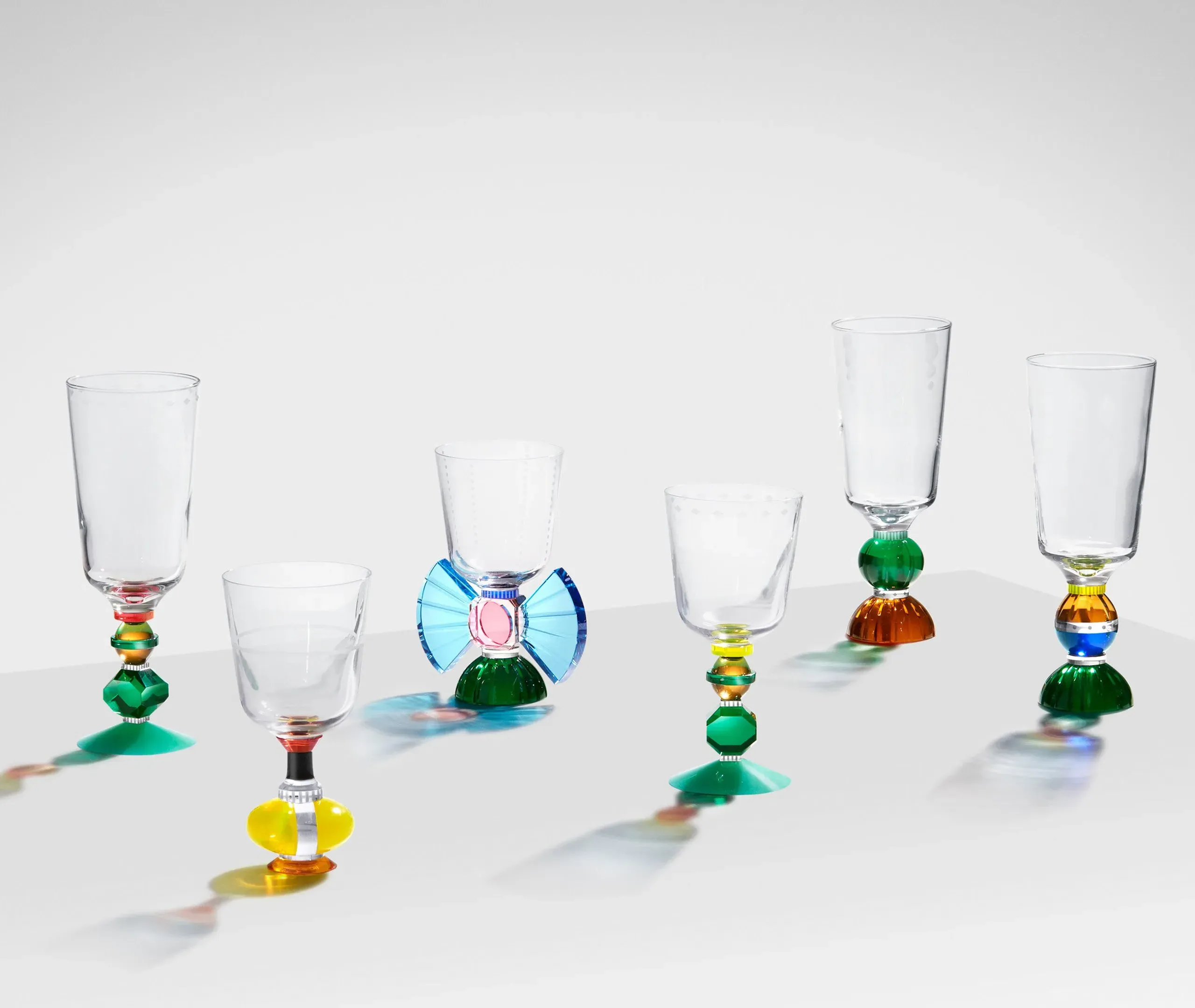 Set of 2 Short Crystal Glasses - Multicolor