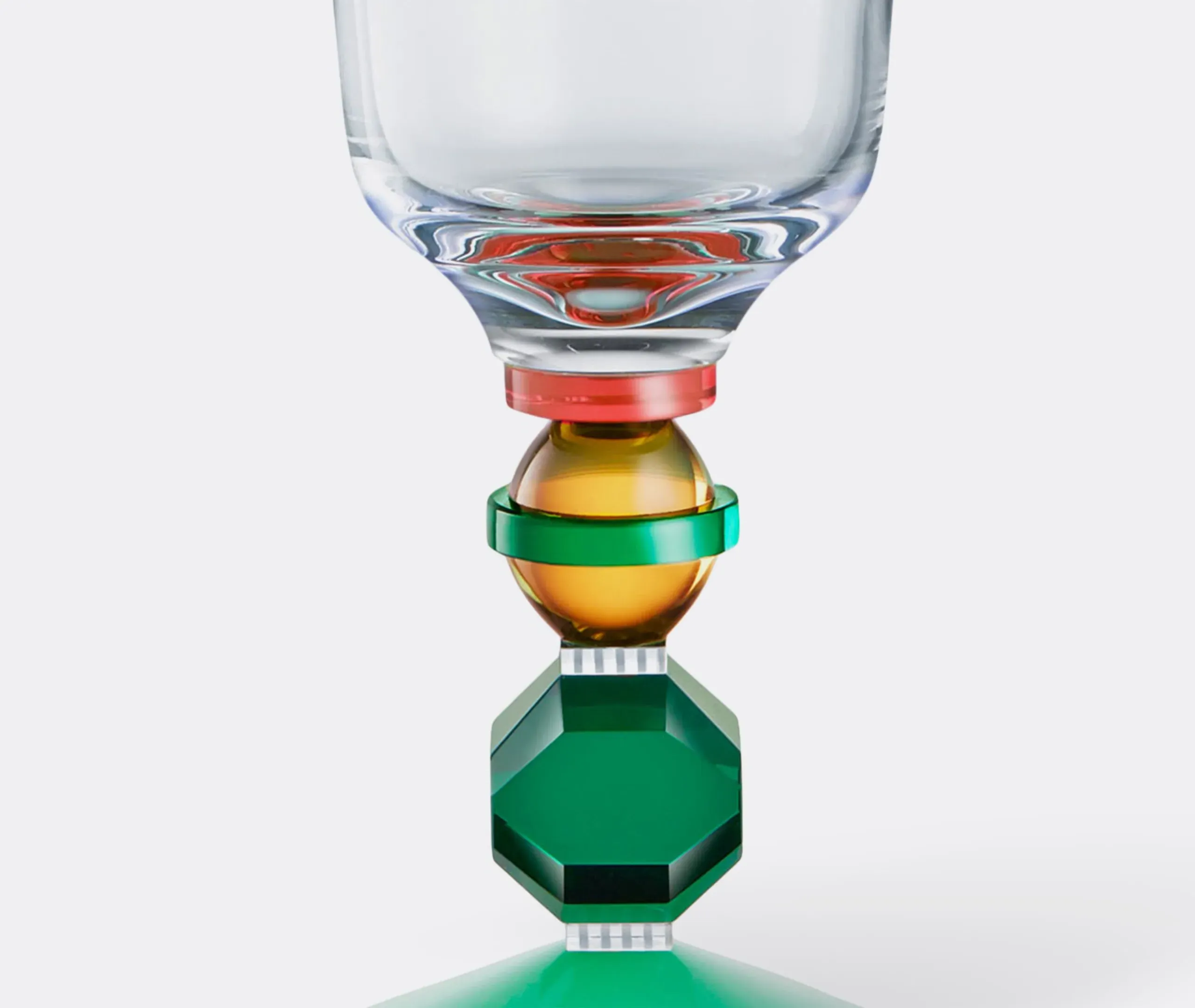 Set of 2 Tall Crystal Glasses - Multicolour