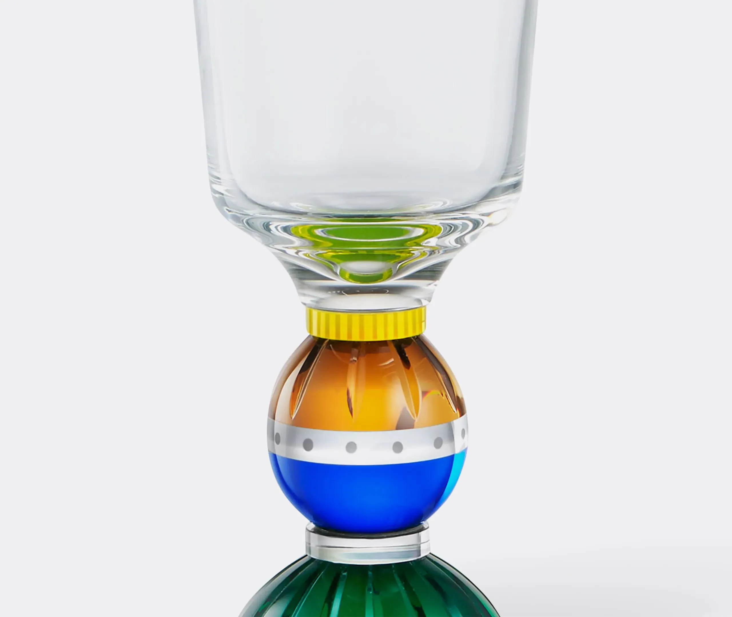 Set of 2 Tall Crystal Glasses - Multicolour