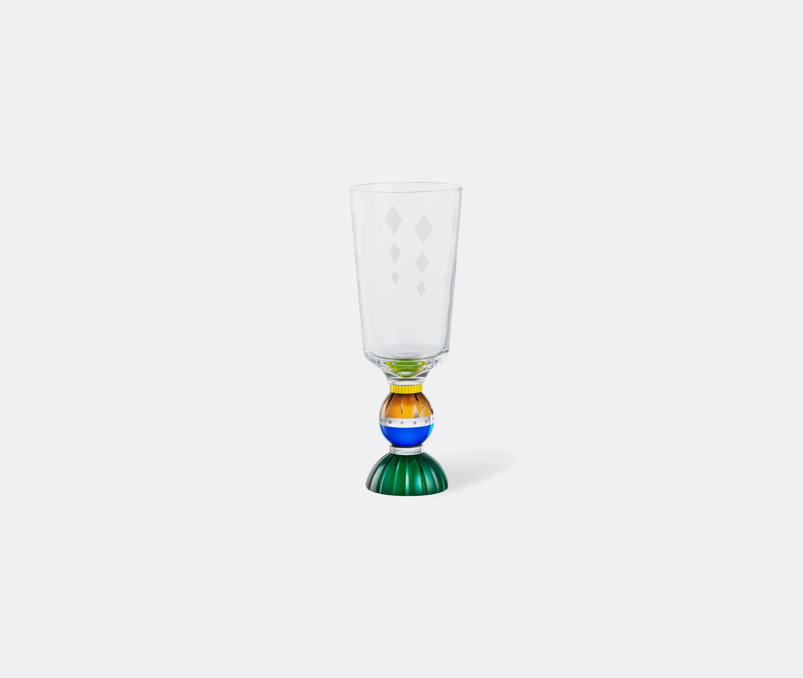 Set of 2 Tall Crystal Glasses - Multicolour