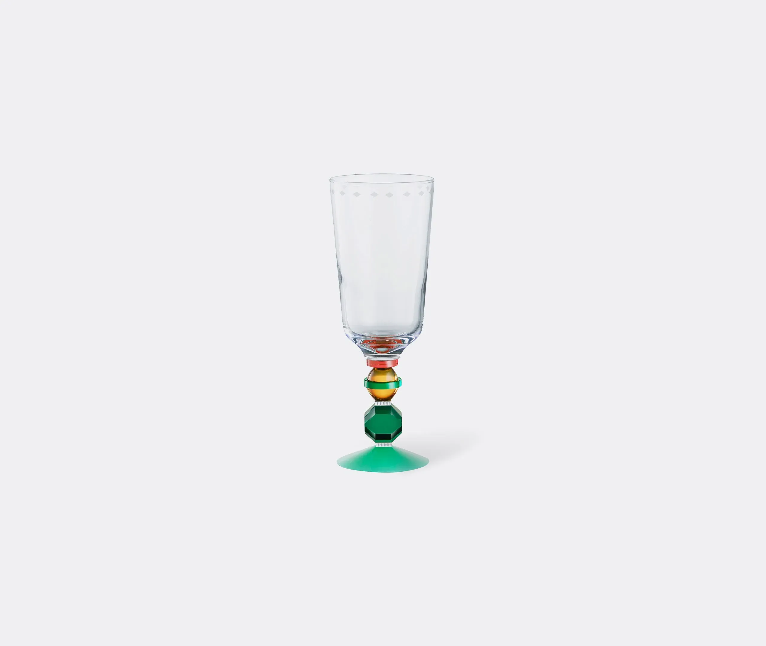 Set of 2 Tall Crystal Glasses - Multicolour
