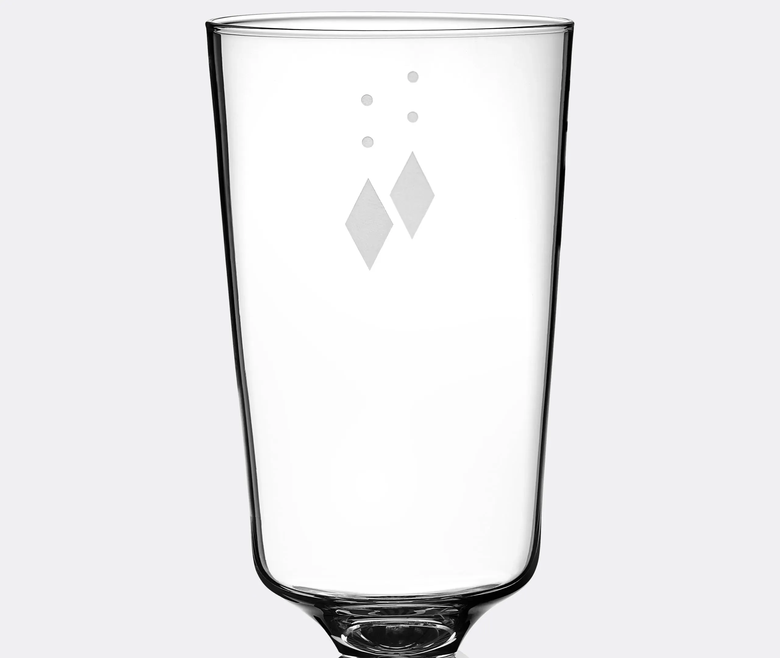 Set of 2 Tall Glasses - Clear, Hand-Cut Crystal