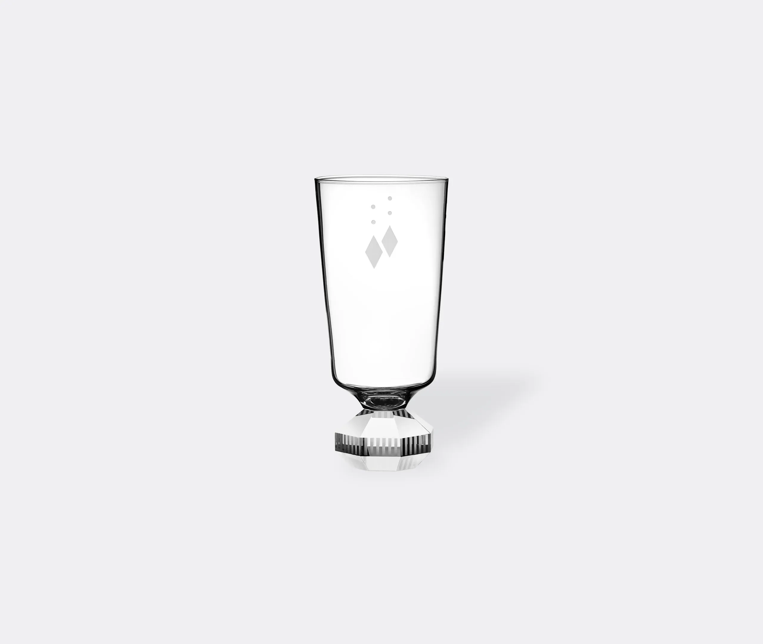 Set of 2 Tall Glasses - Clear, Hand-Cut Crystal image