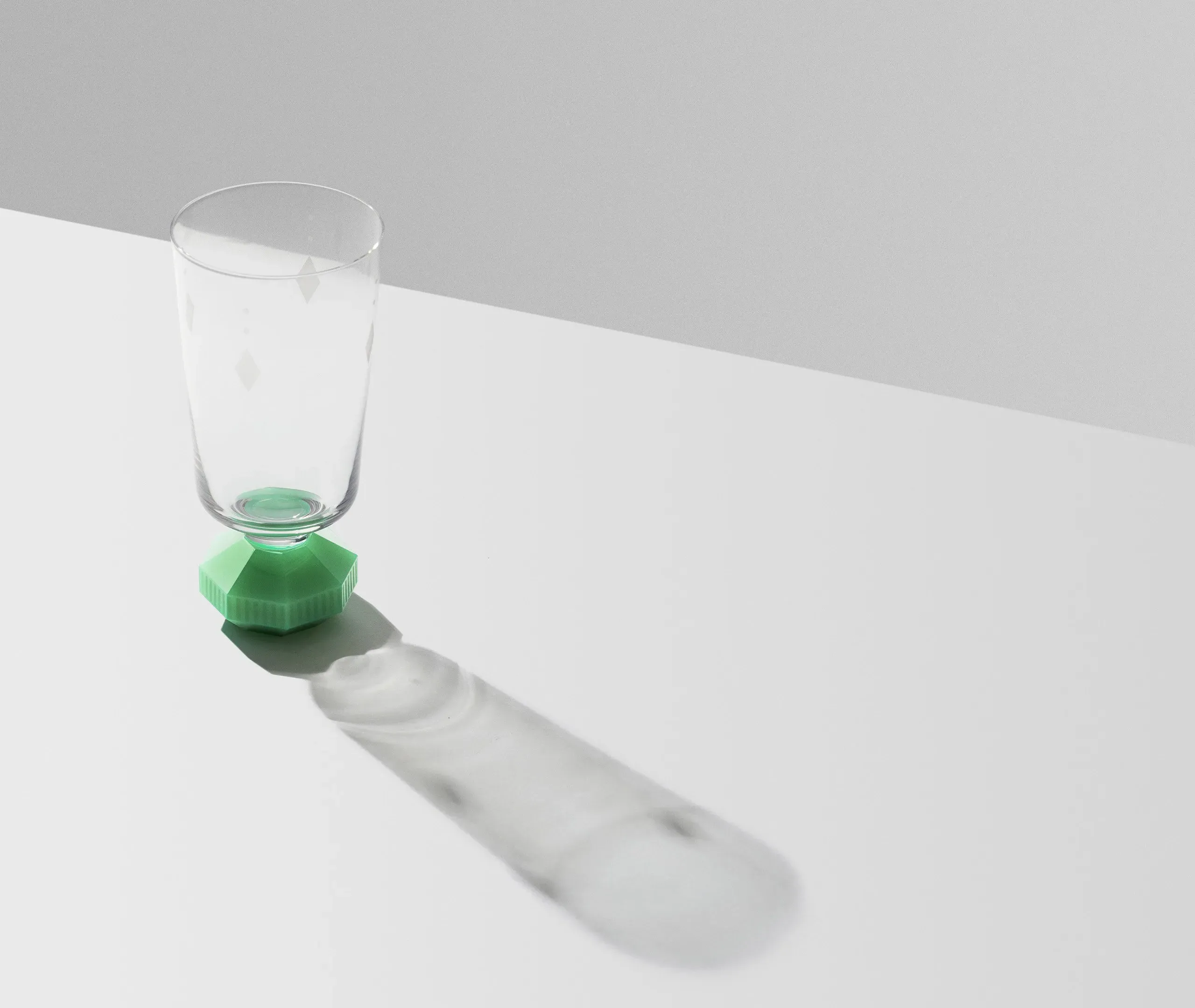 Set of 2 Tall Glasses - Mint, Handcrafted Glass