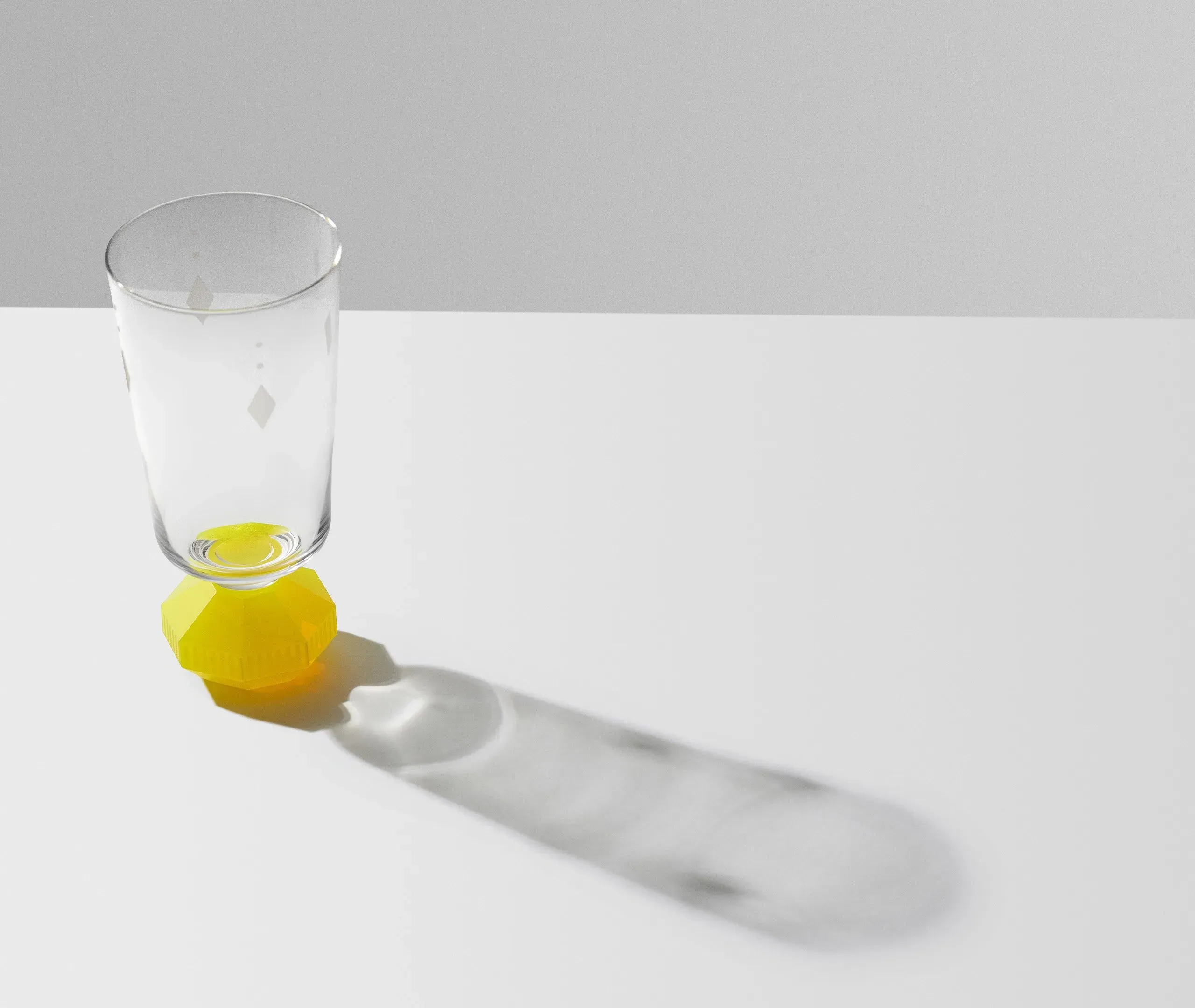 Set of 2 Tall Glasses - Neon Yellow, Handcrafted