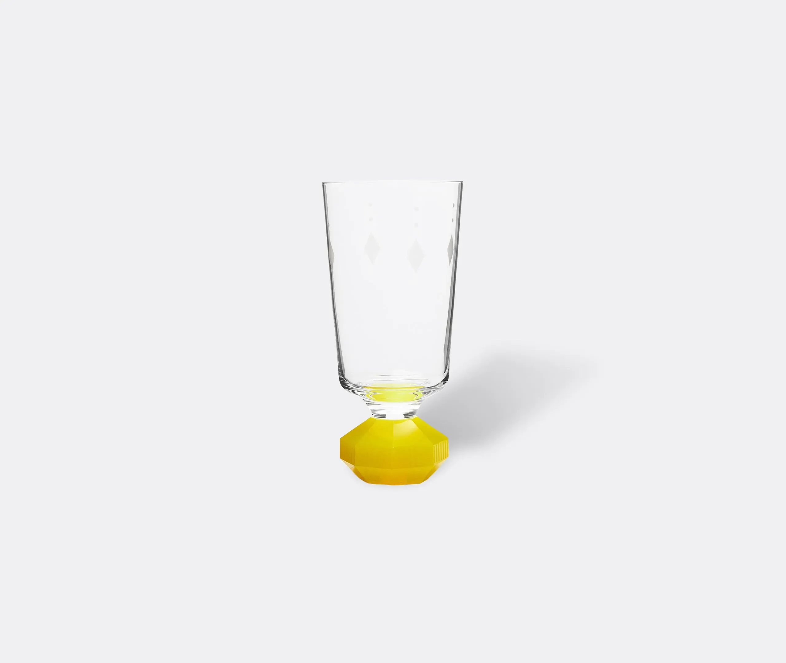 Set of 2 Tall Glasses - Neon Yellow, Handcrafted