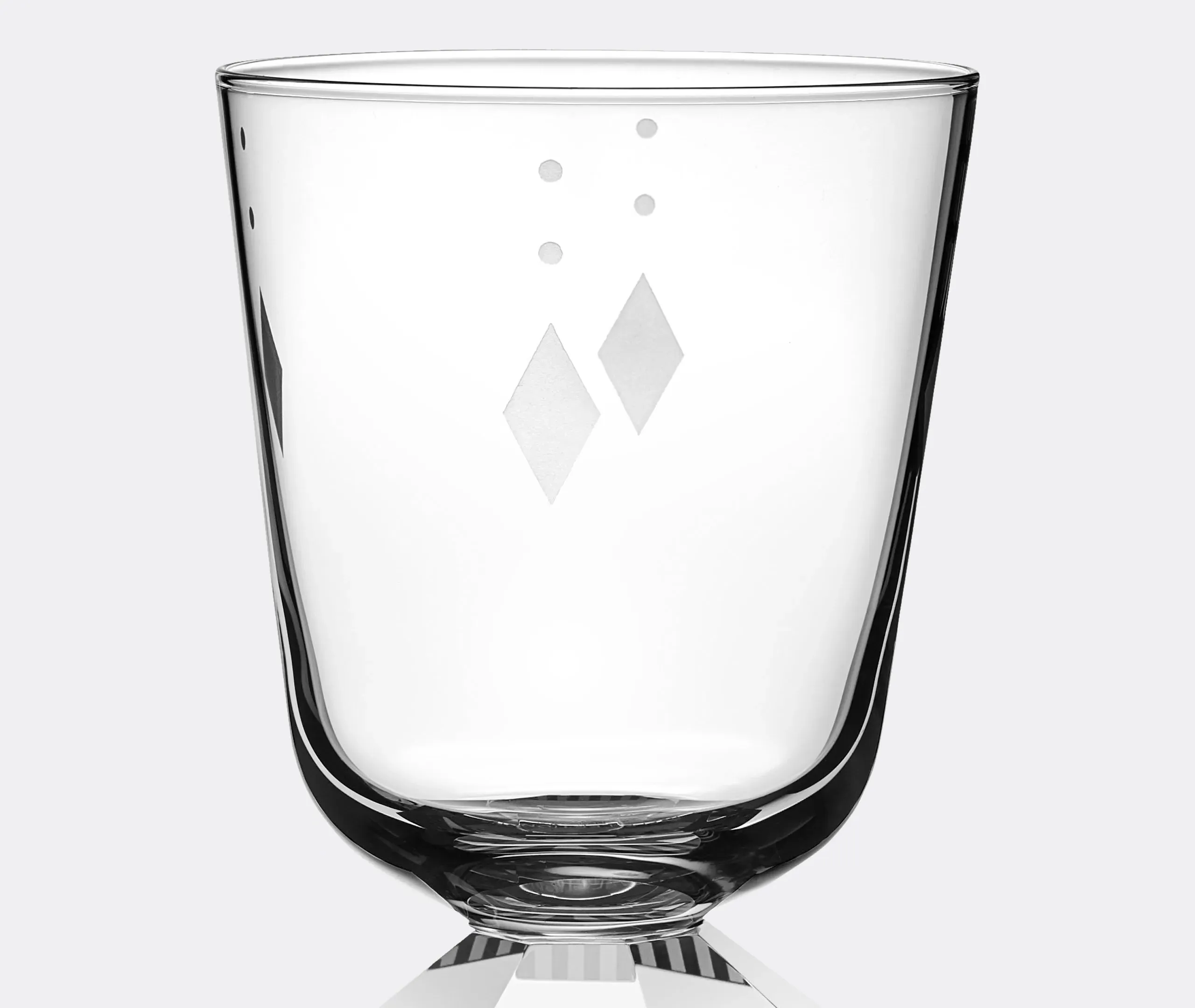 Short Glass Set of 2 - Clear, Hand-Cut Glass