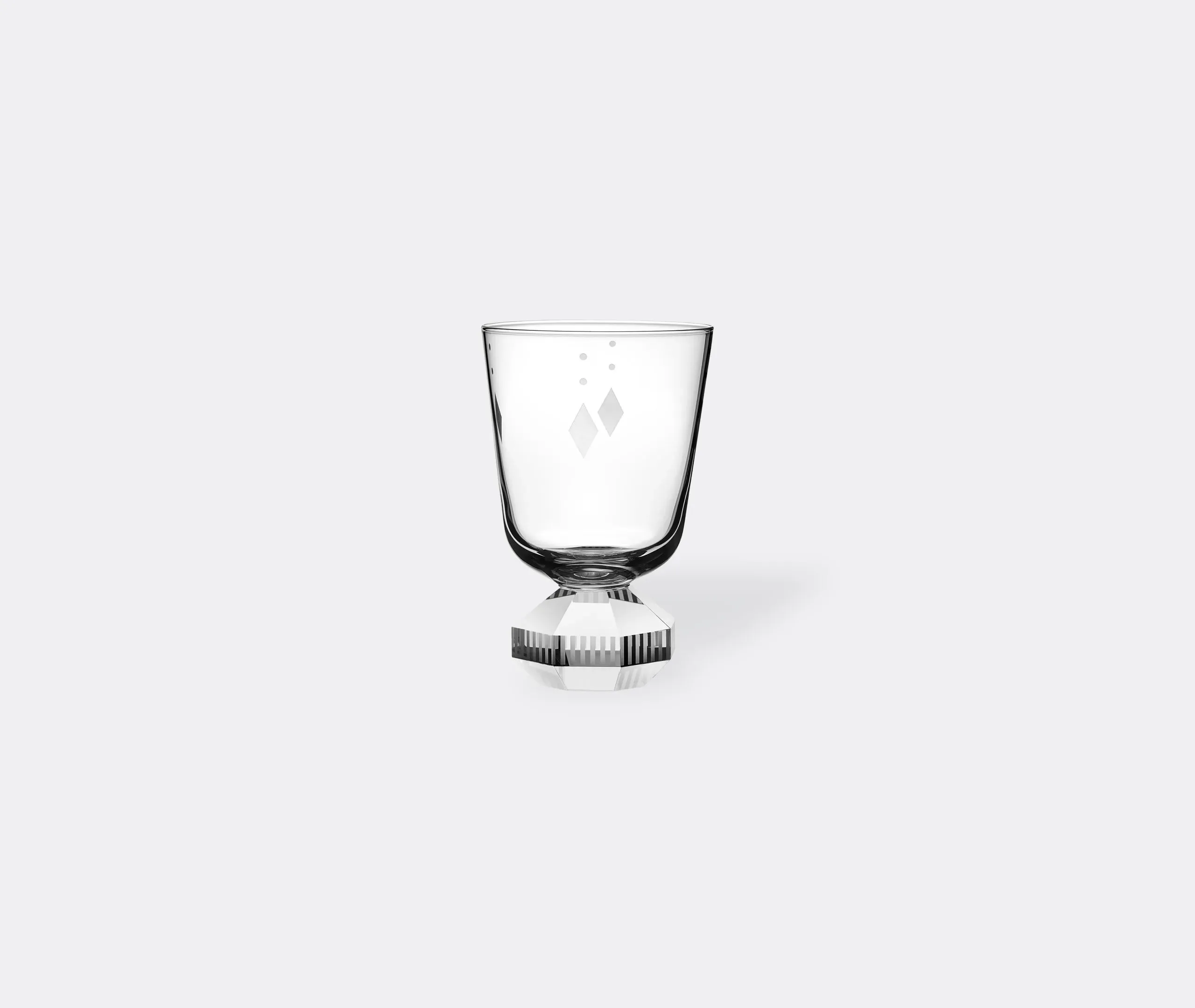 Short Glass Set of 2 - Clear, Hand-Cut Glass image