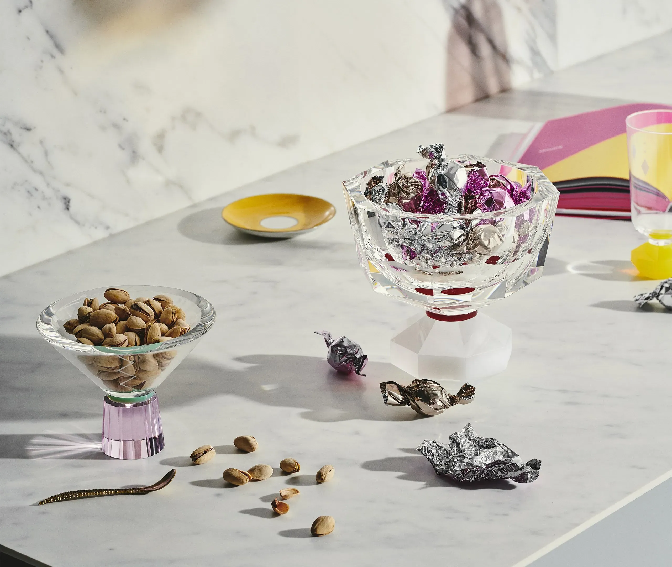 Small Decorative Bowl - Pink, Crystal
