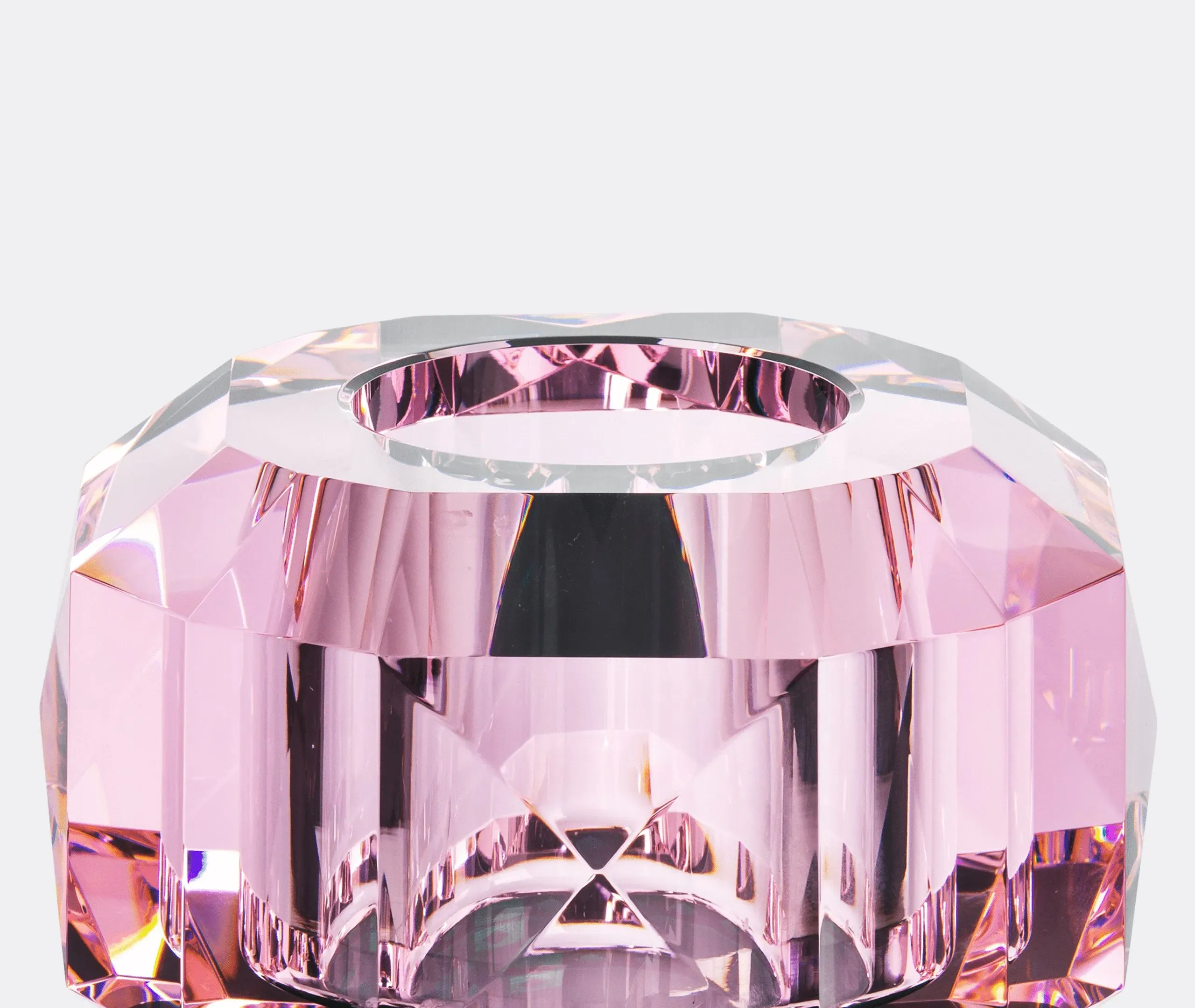 Texas Tealight Holder - Deep Green, Rose Crystal