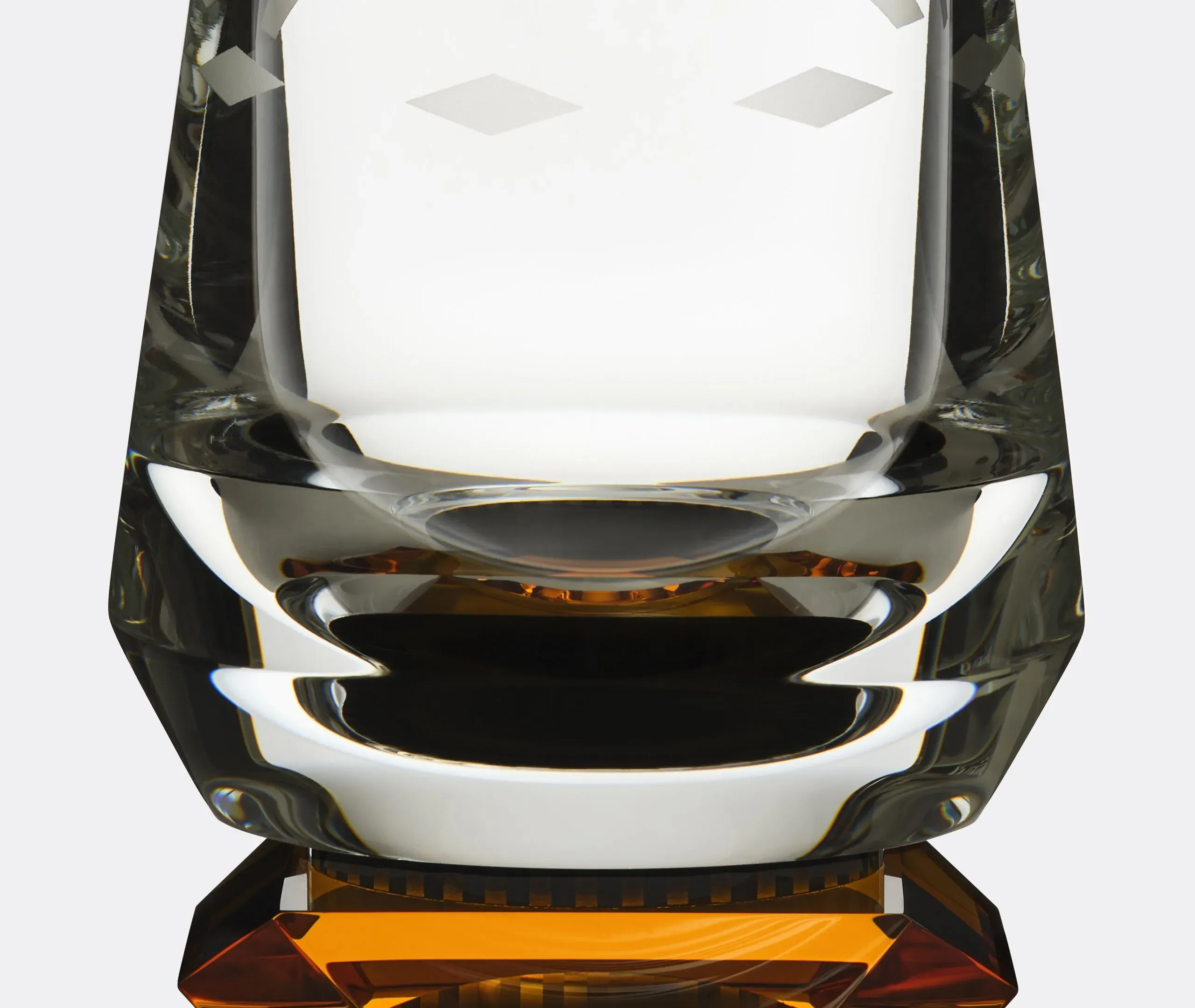 Whisky Glass Set of 2 - Amber, Hand-Cut Crystal