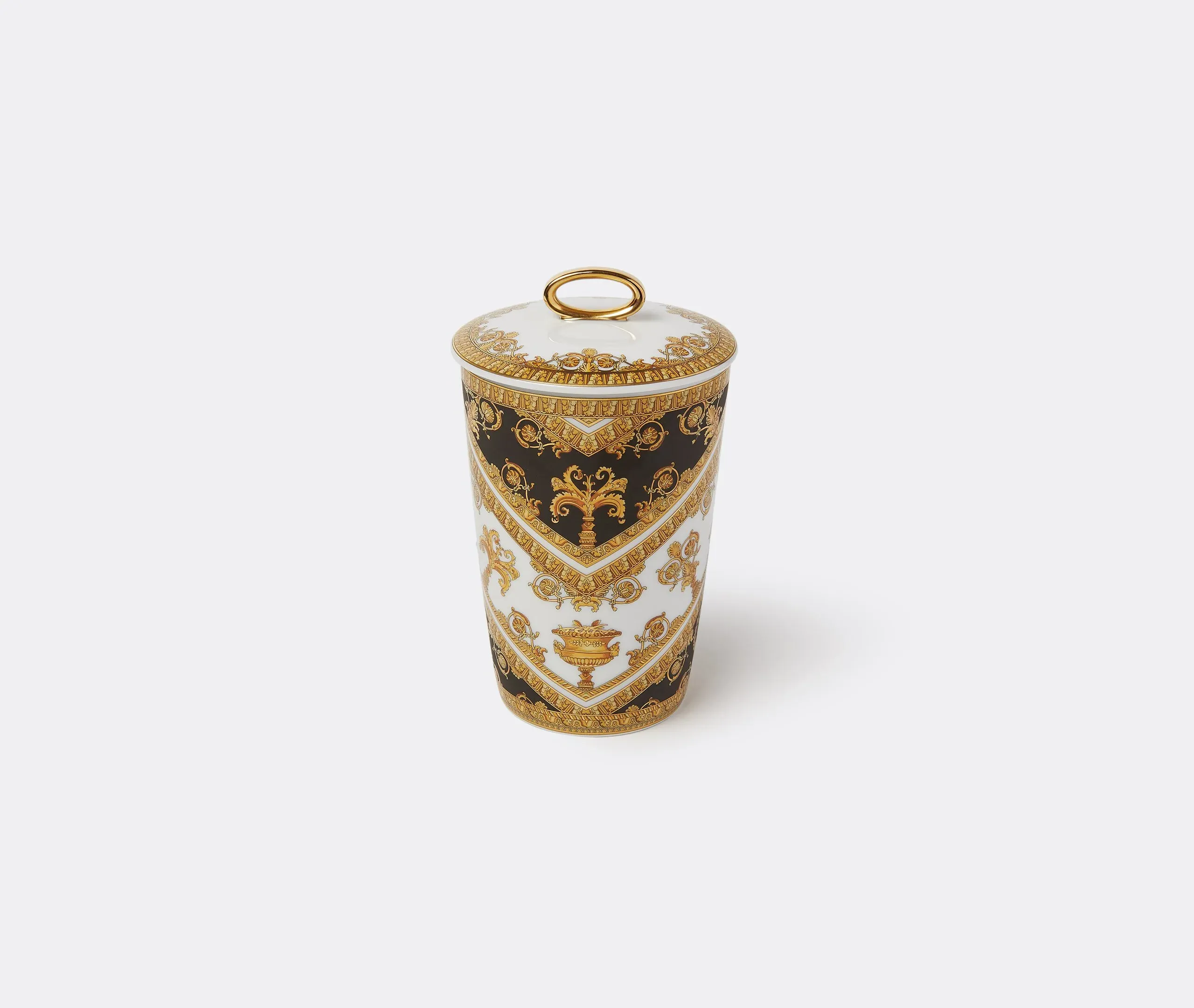 Baroque Candle with Lid - Multicolor, Ceramic