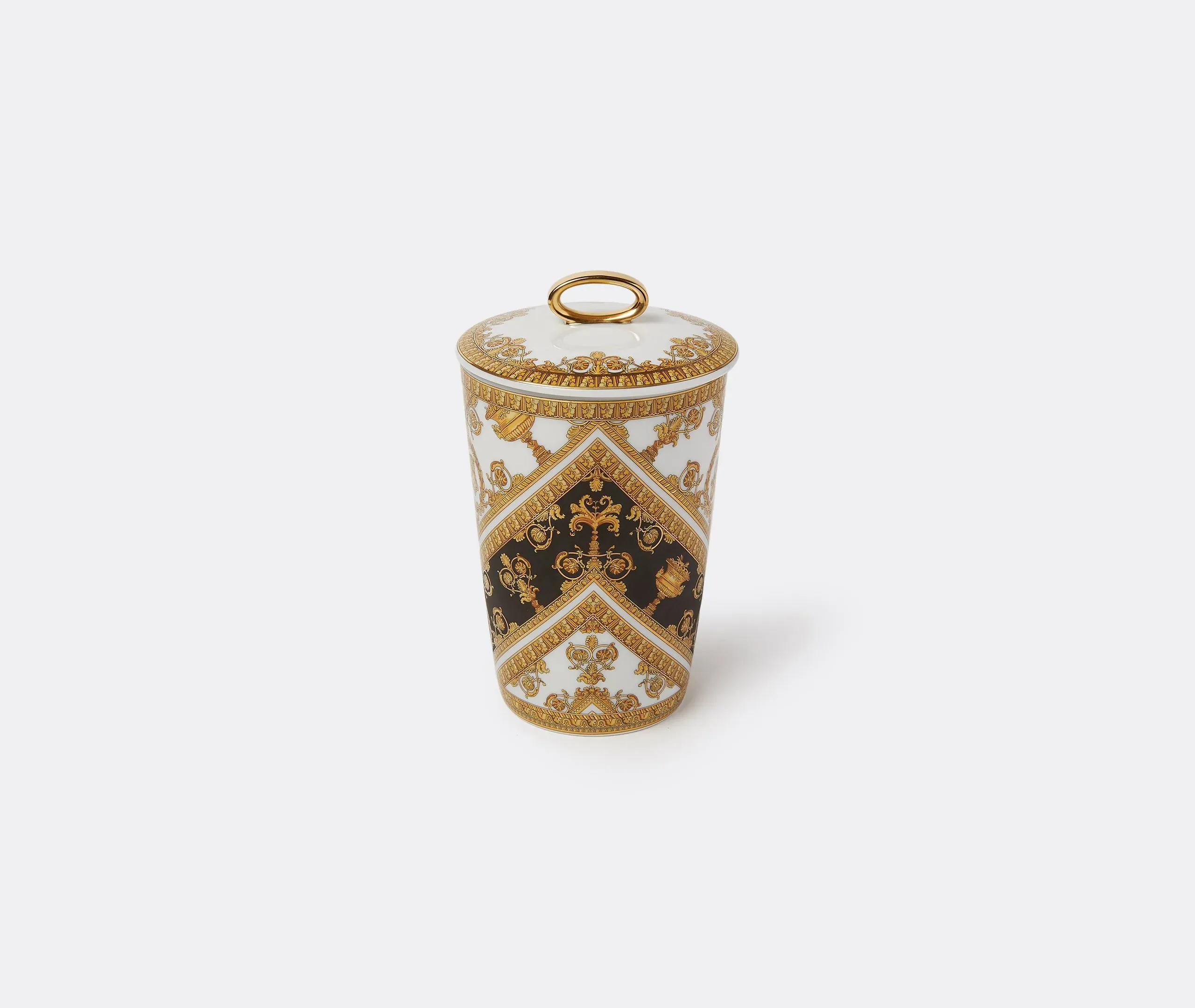 Baroque Candle with Lid - Multicolor, Ceramic