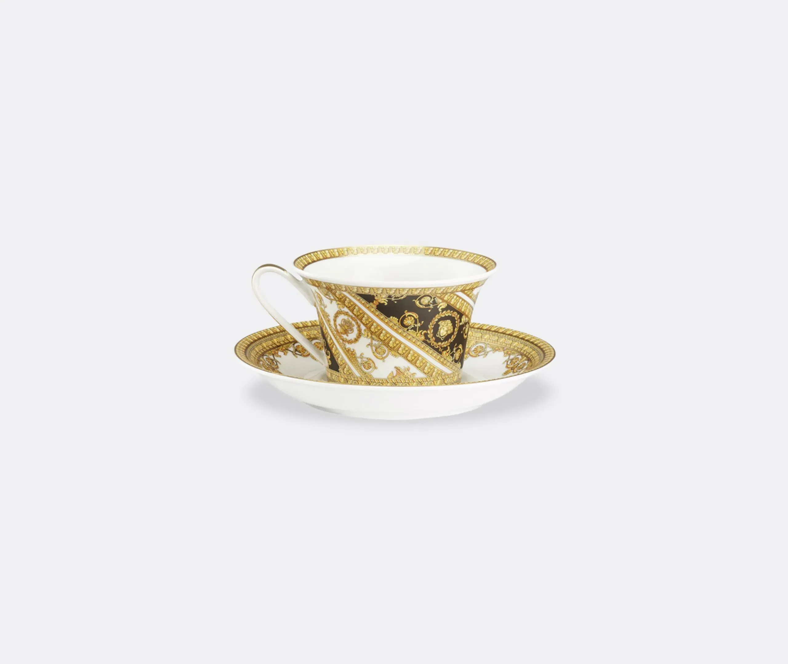 Baroque Teacup and Saucer Set - Multicolor, Porcelain image